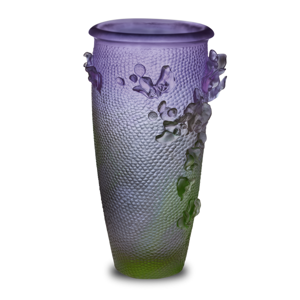 Brand New Daum Crystal Jardin Imaginaire Magnum Violet Vase 05410 (05412)