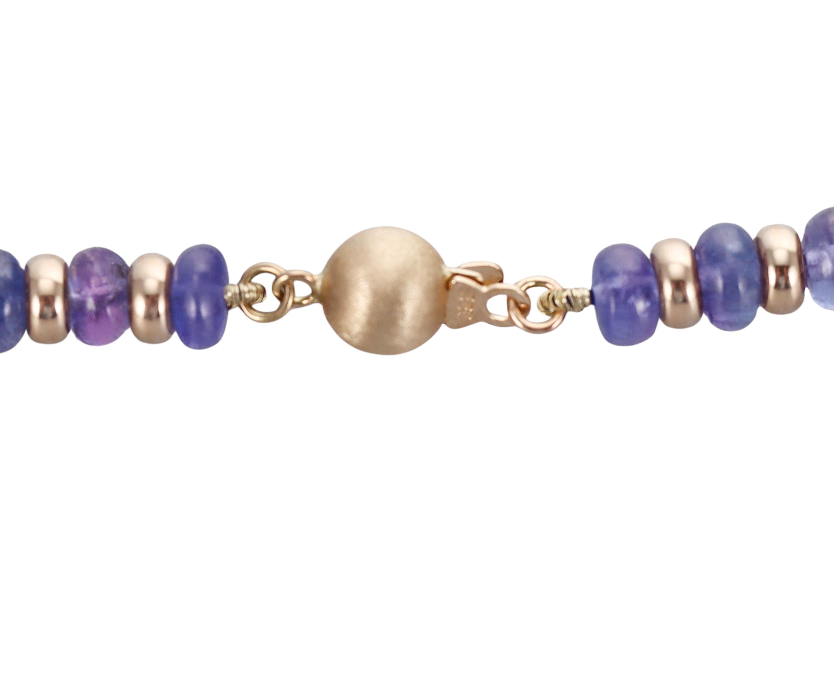 Gump's Tanzanite Bead Gold Necklace