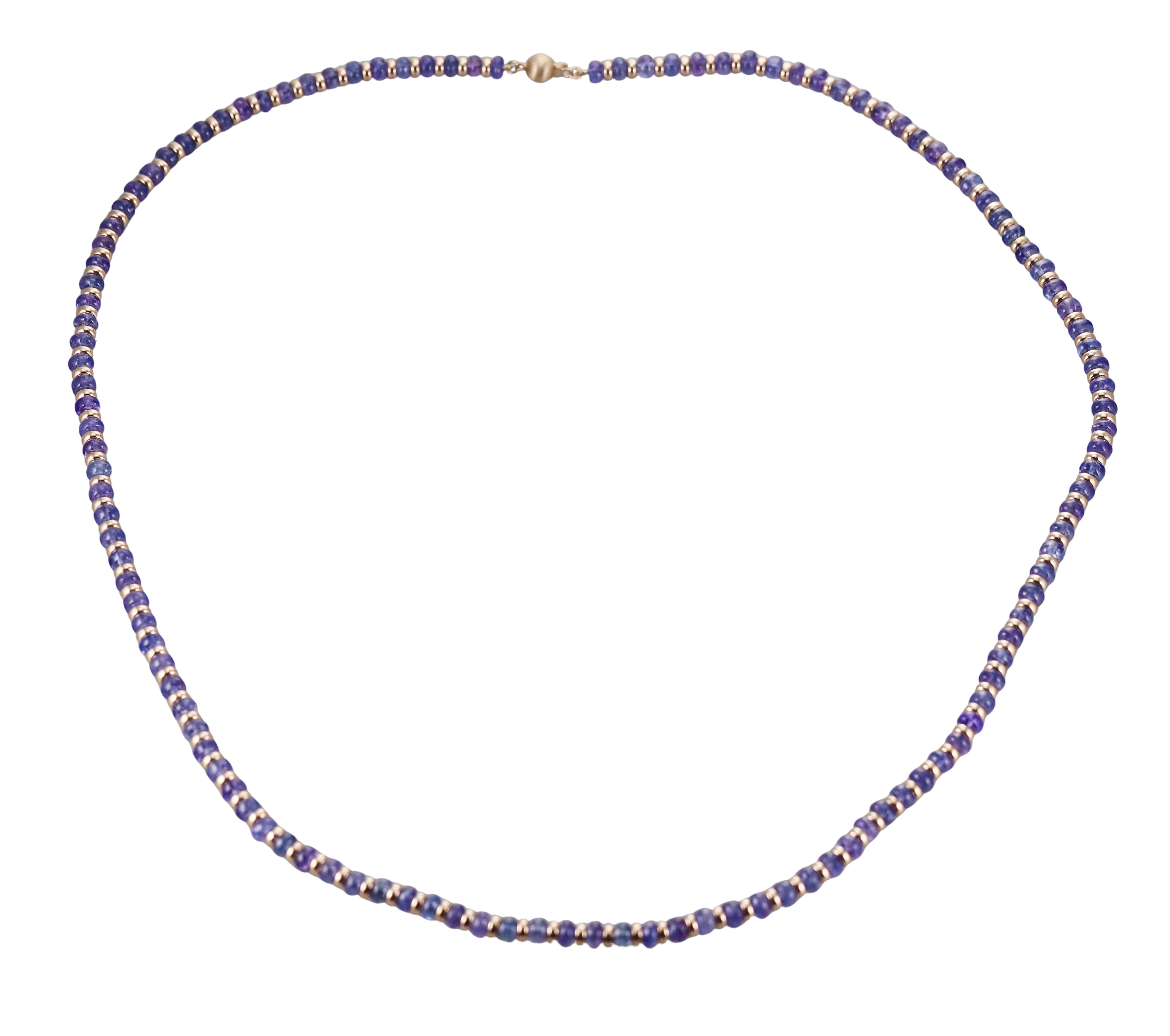 Gump's Tanzanite Bead Gold Necklace