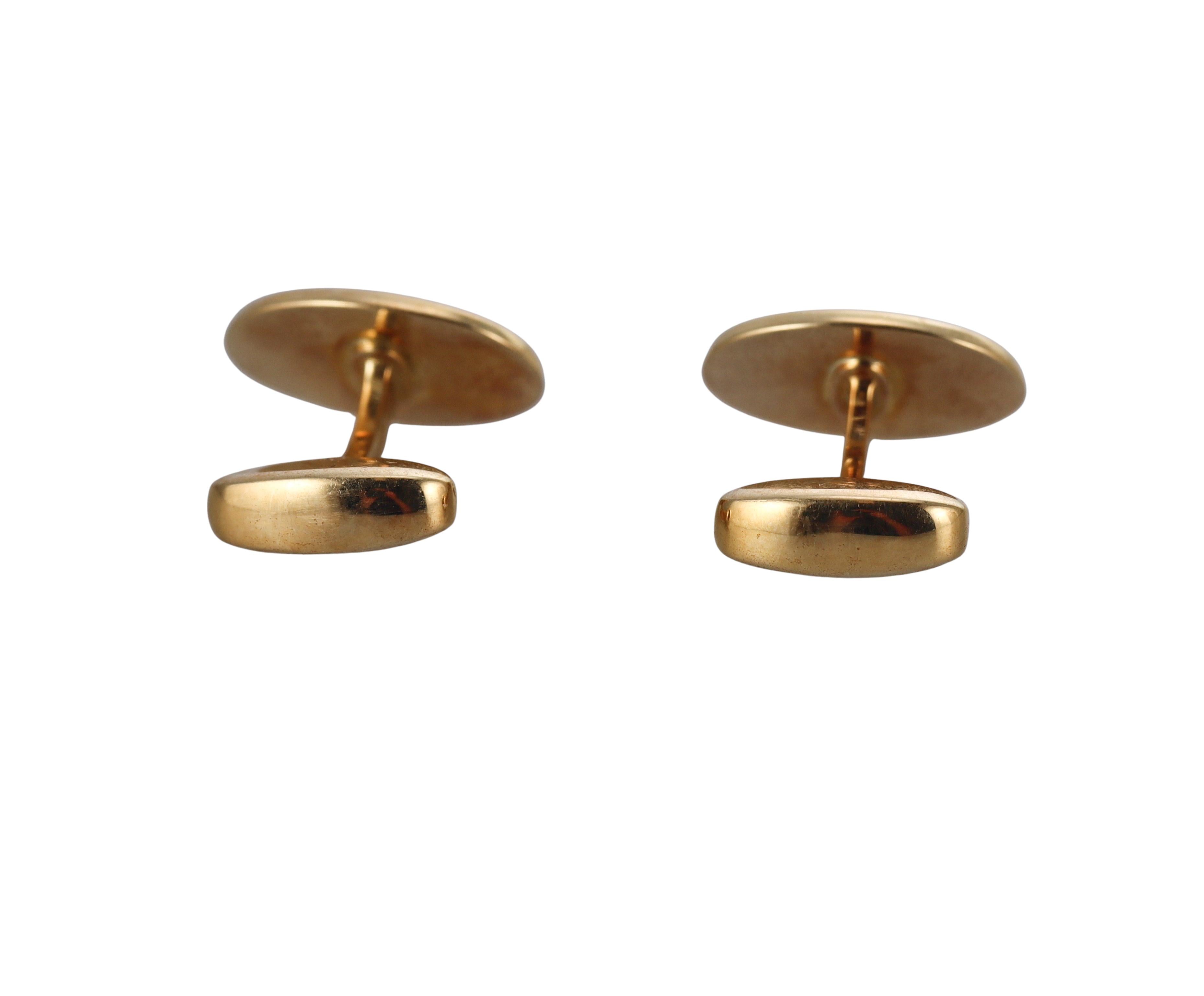 Deakin & Francis Enamel Gold Sailboat Cufflinks