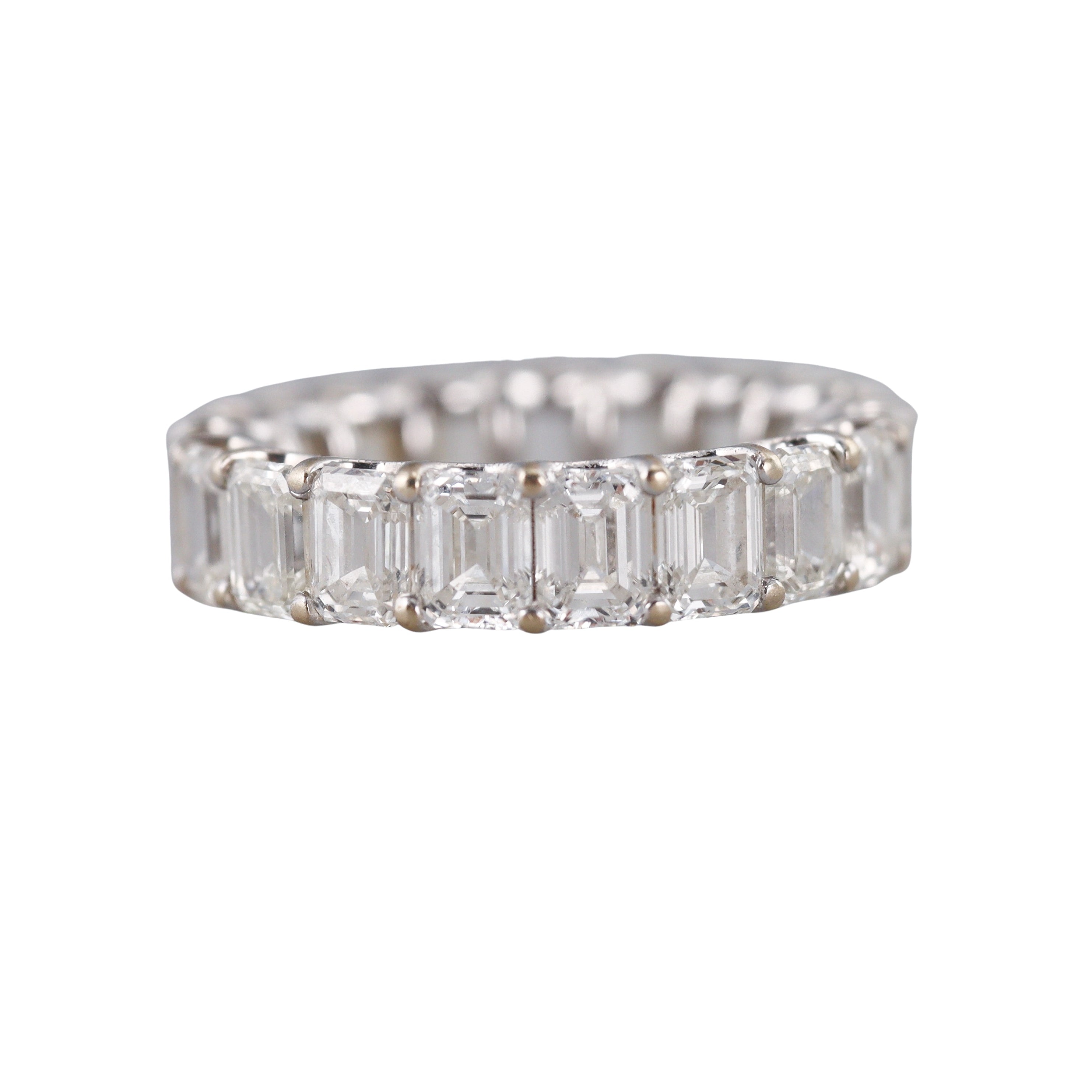 Platinum 5.50ctw Emerald Cut Diamond Eternity Wedding Band Ring