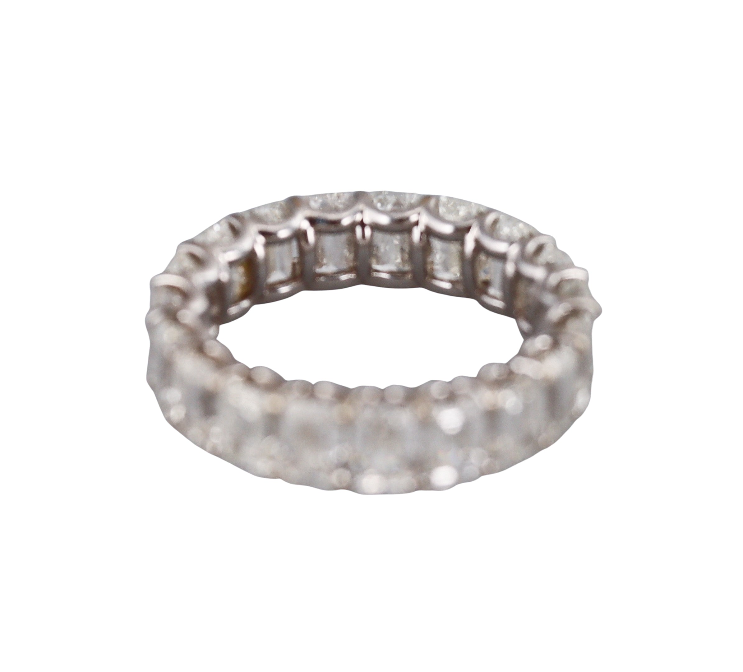 Platinum 5.50ctw Emerald Cut Diamond Eternity Wedding Band Ring