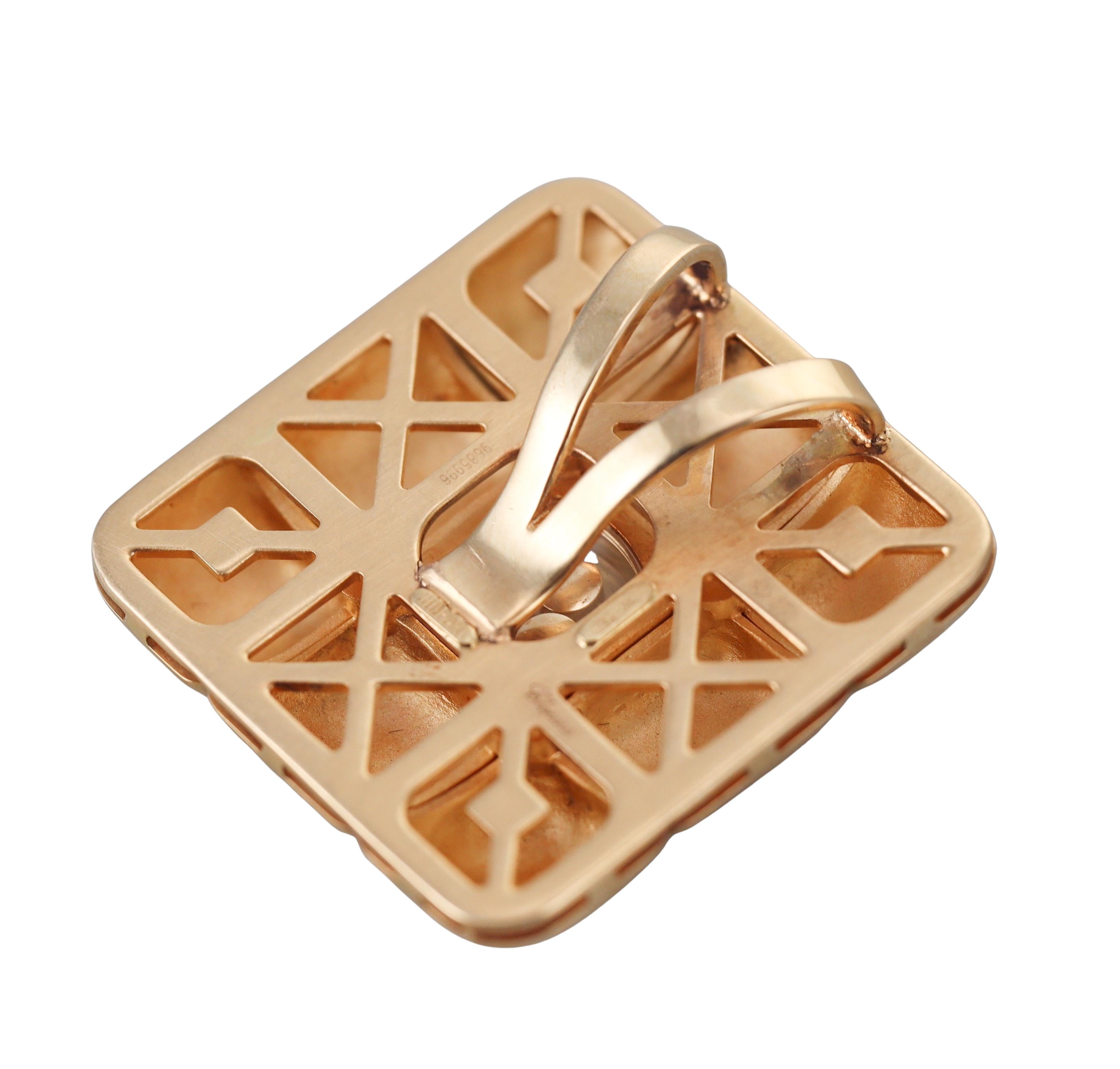 Chopard Ice Cube Floating Diamond Gold Pendant