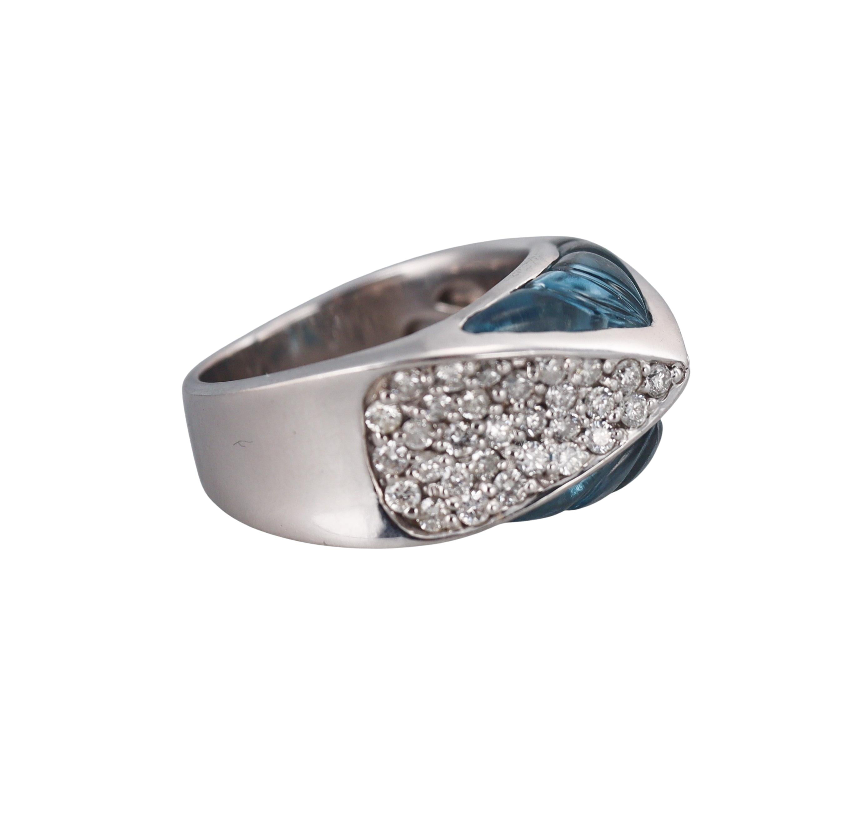Blue Topaz Diamond Gold Ring