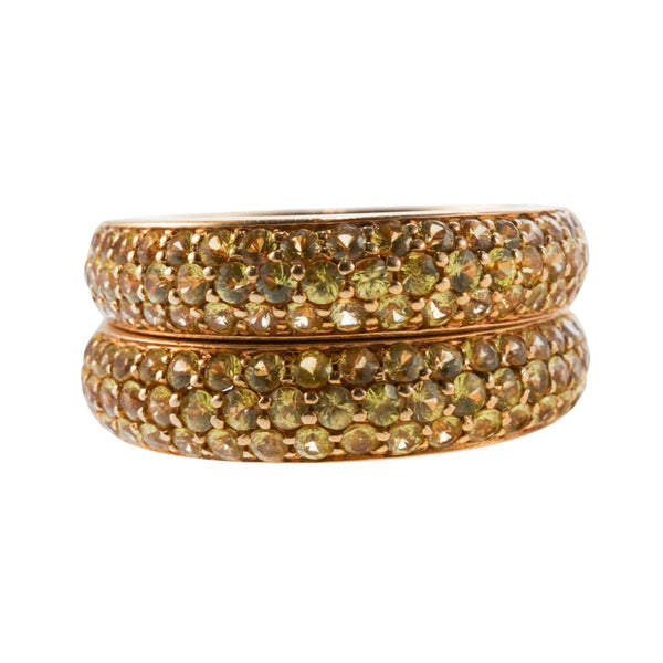 Gold 2.50ctw Yellow Sapphire Stackable Band Ring Set