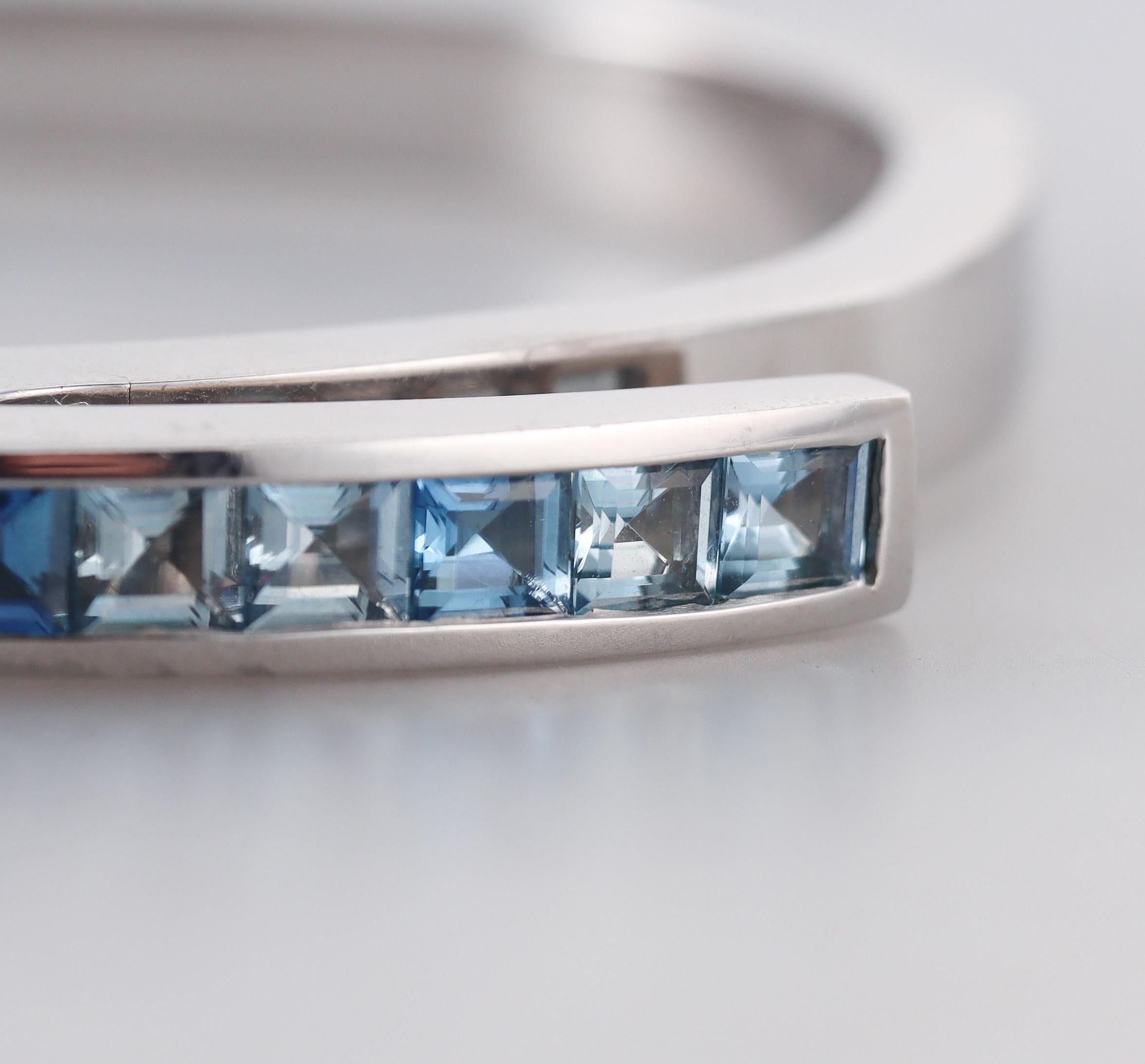 Garrard Blue Topaz Gold Bangle Bracelet