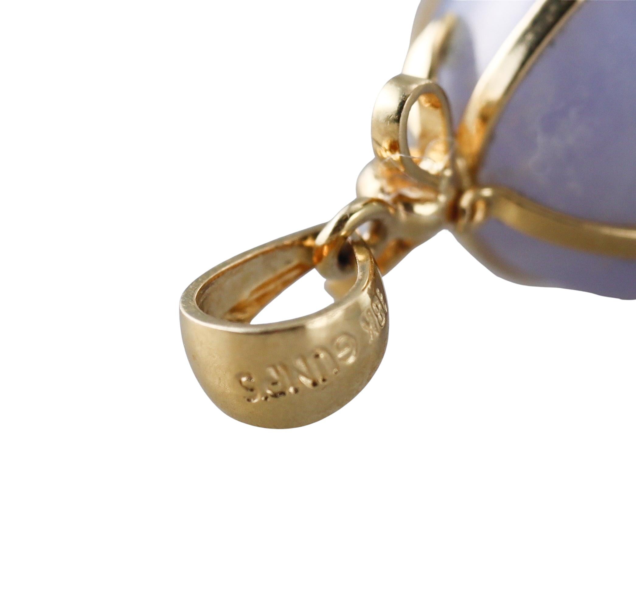 Gump's Gold Chalcedony Egg Pendant