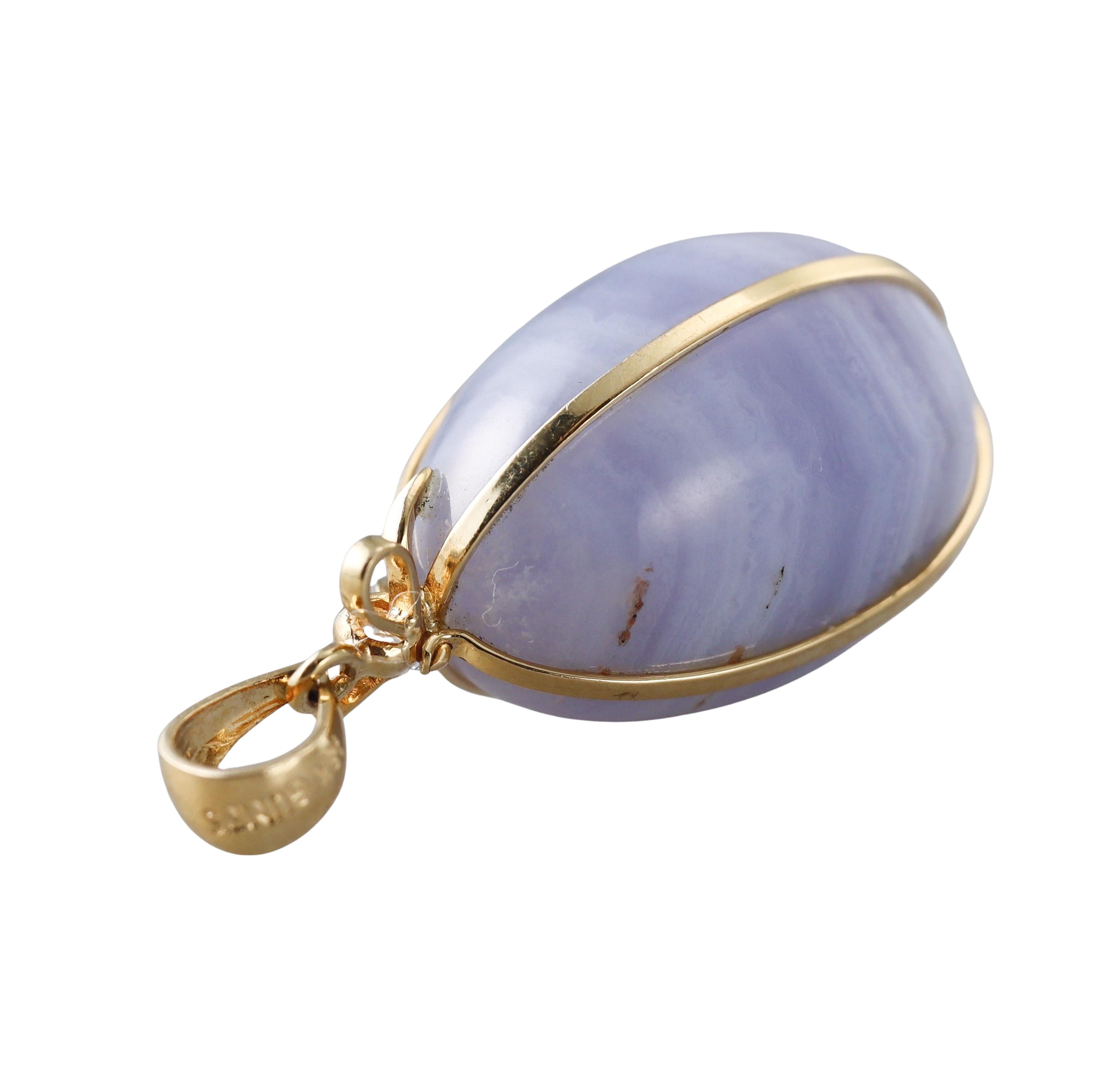 Gump's Gold Chalcedony Egg Pendant