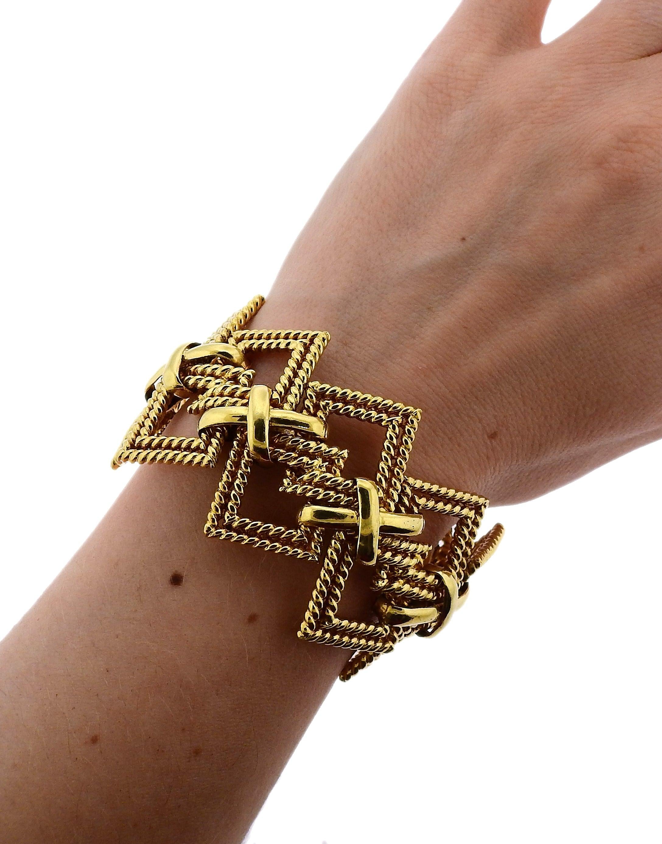 1970s Tiffany & Co Gold Wide Bracelet