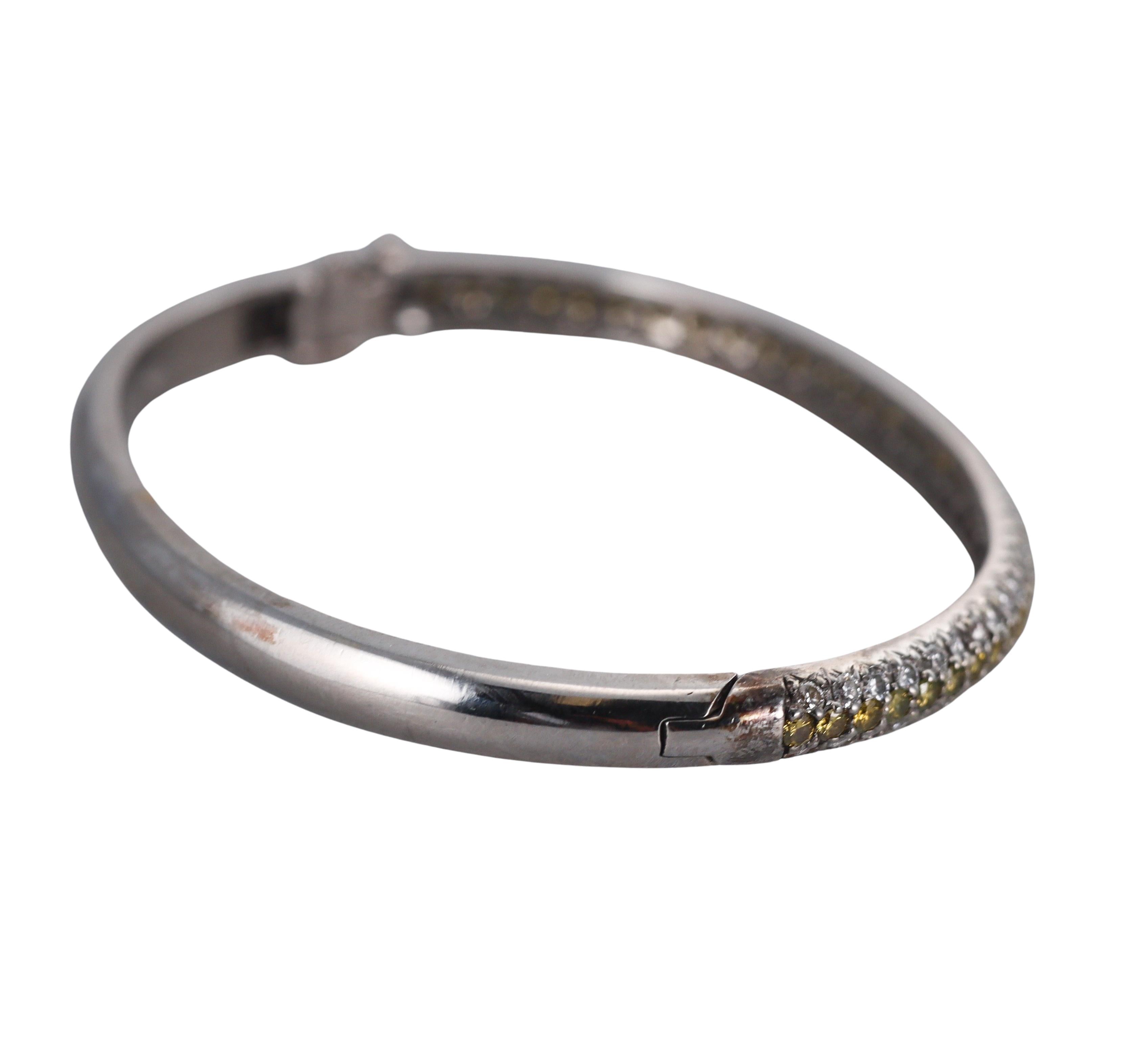 Diamond Gold Bangle Bracelet