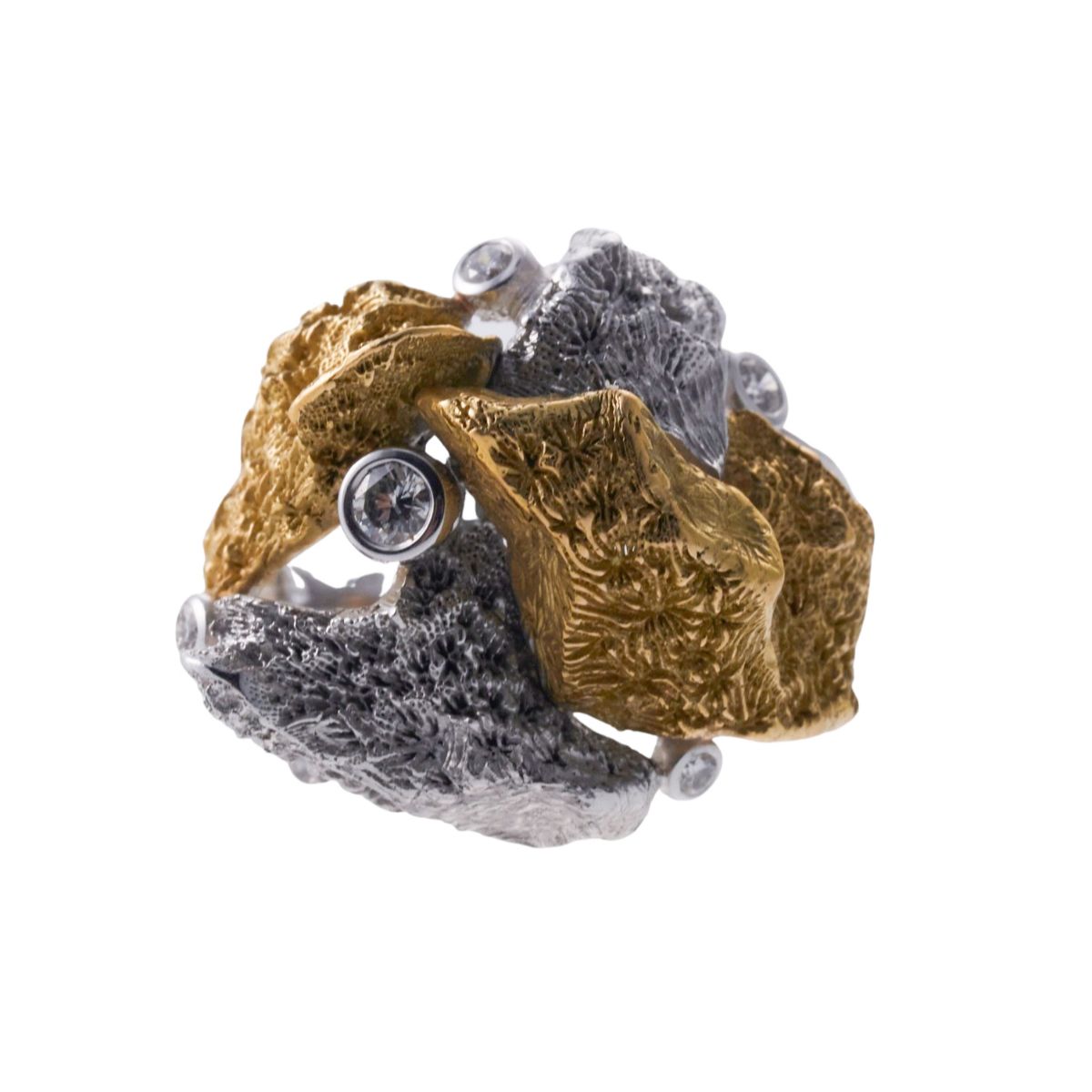 Gilbert Albert Diamond Gold Free Form Ring