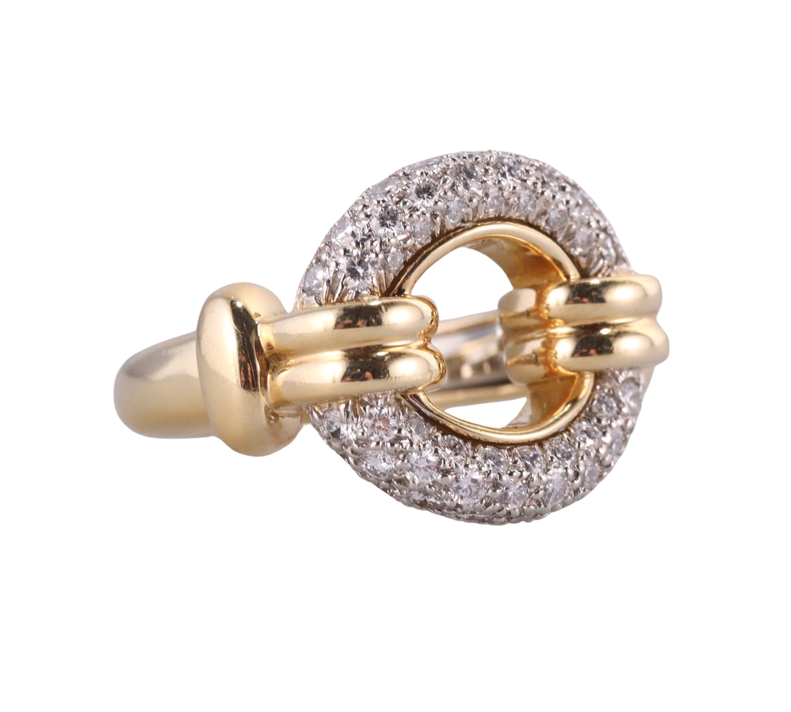 David Webb Gold Platinum Diamond Halo Ring