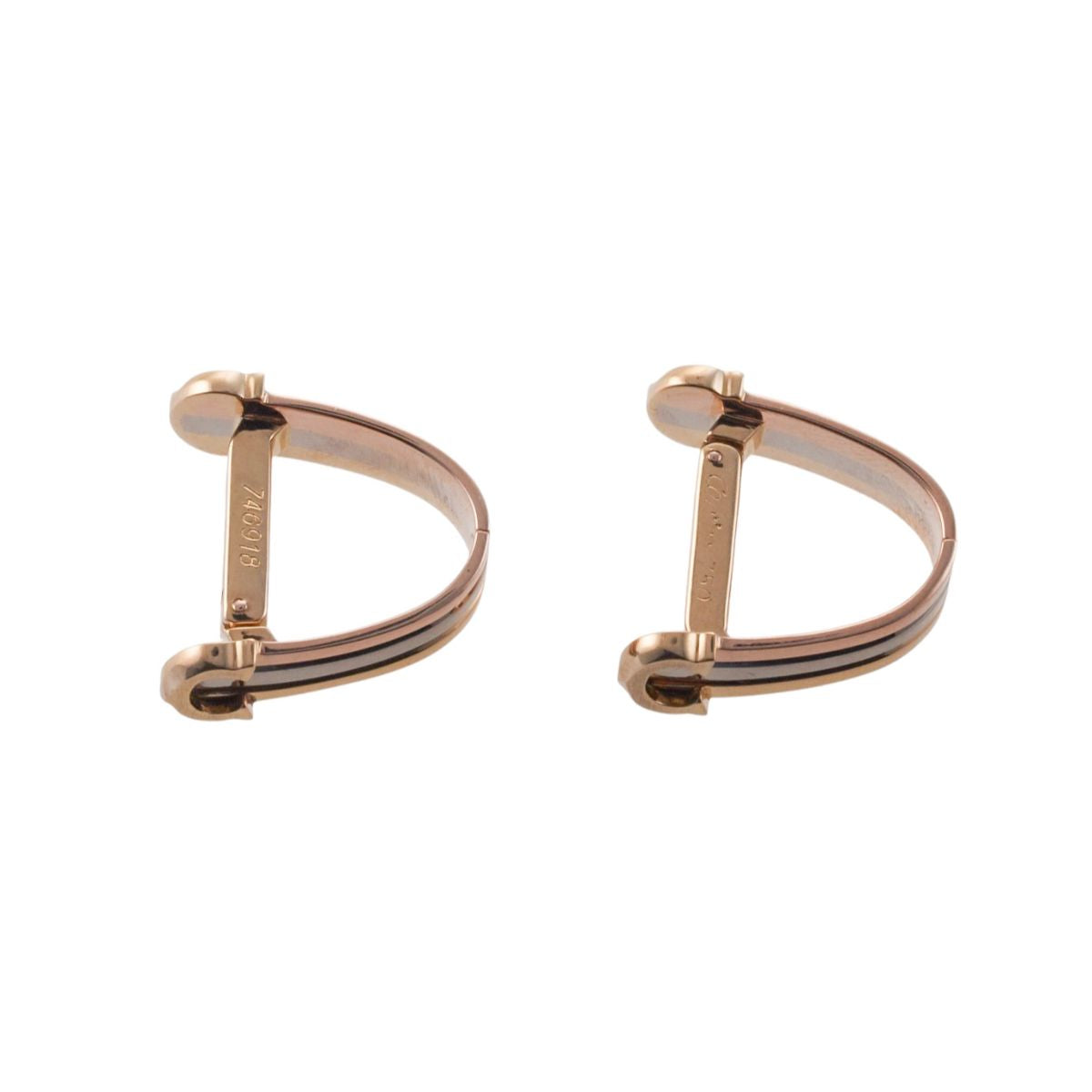 C de Cartier Tri Color Gold Stirrup Cufflinks