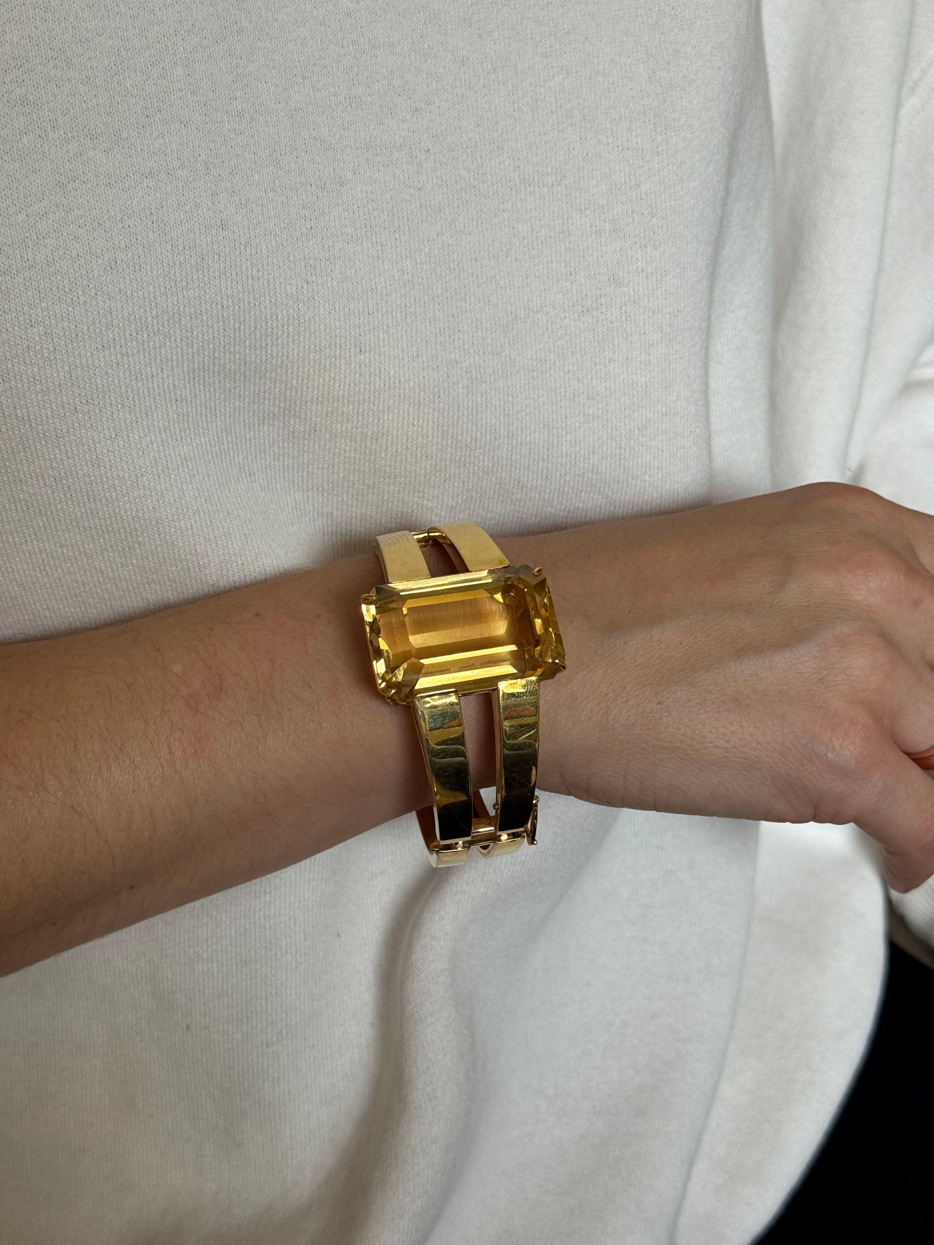 45ct Citrine Gold Bangle Bracelet