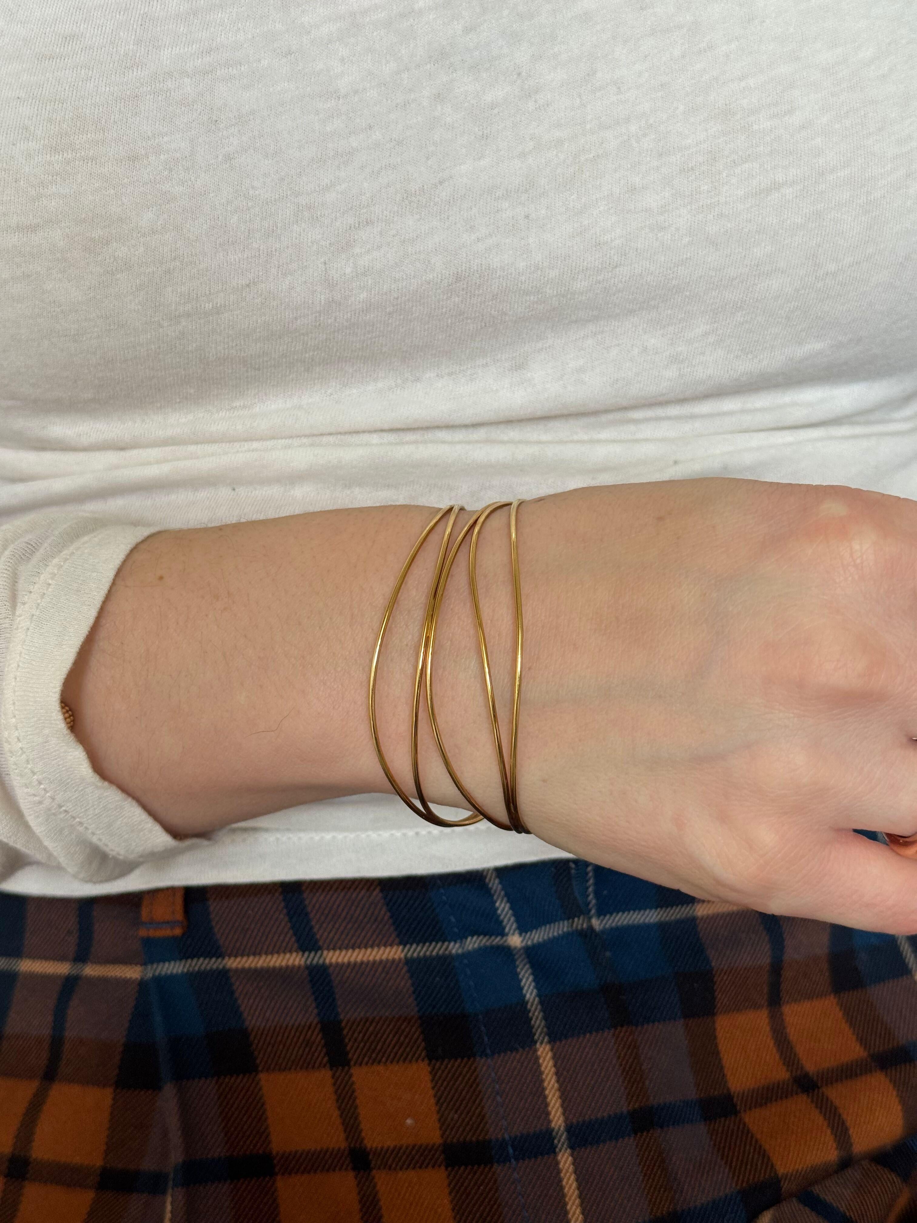 Tiffany & Co Elsa Peretti Gold Wave Five Row Bracelet