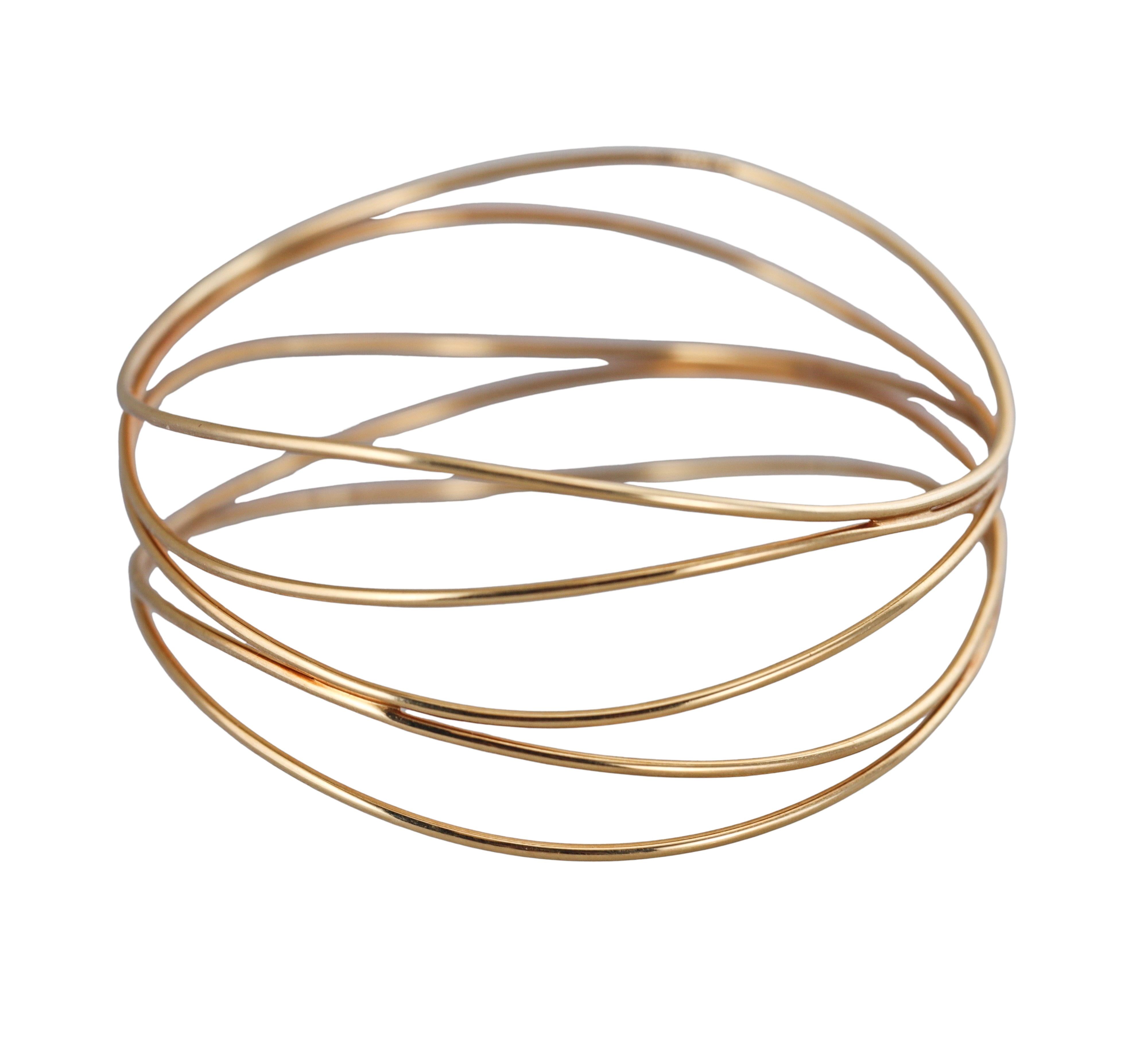 Tiffany & Co Elsa Peretti Gold Wave Five Row Bracelet