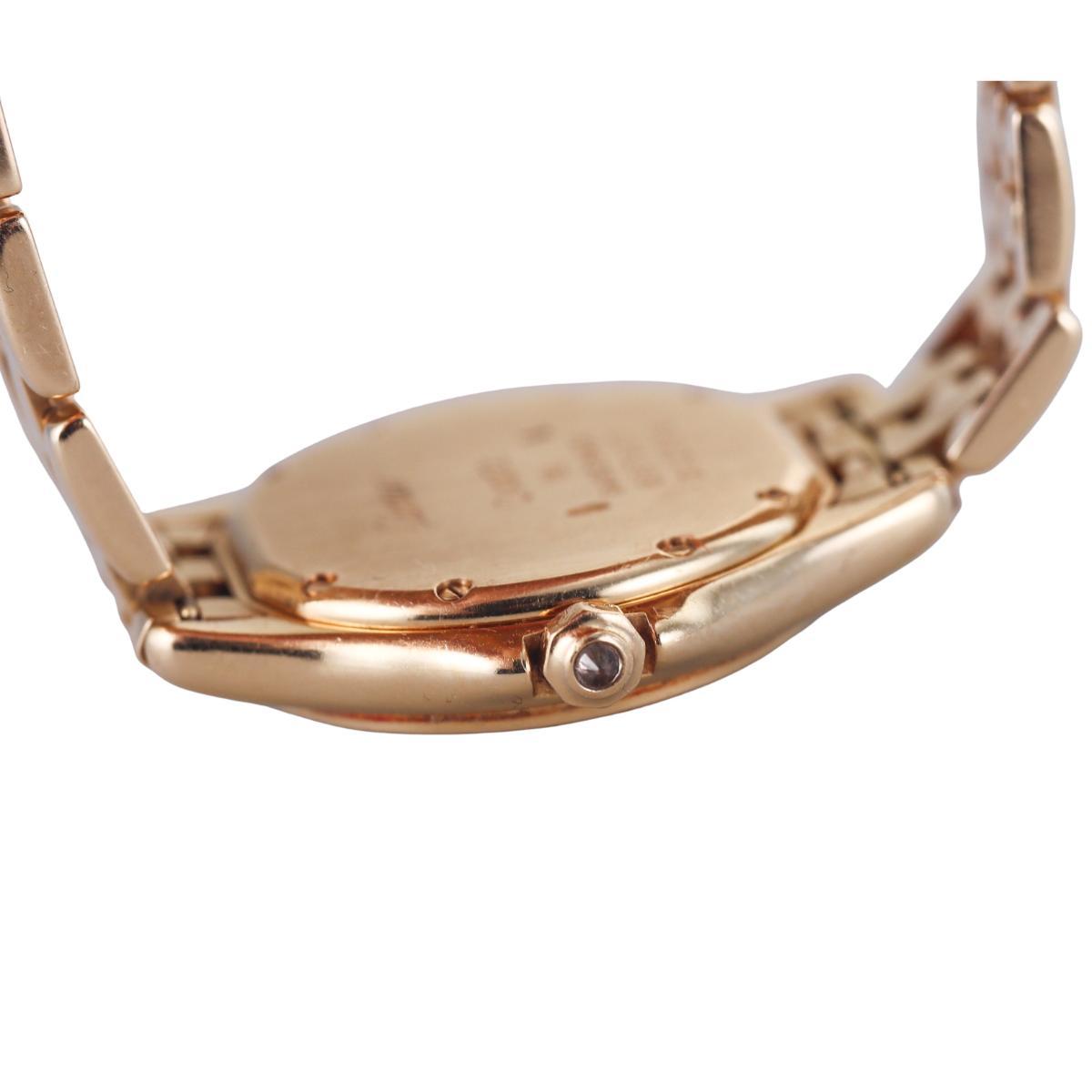 Cartier Cougar Figaro 18k Gold Blue Dial Diamond Quartz Ladies Watch 887907