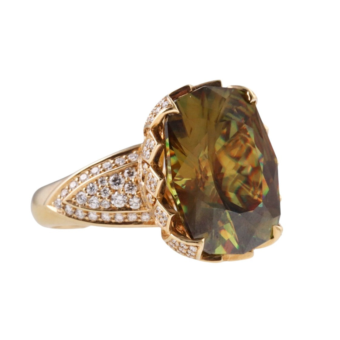 Kat Florence 20.02ct Sphene Diamond Gold Ring