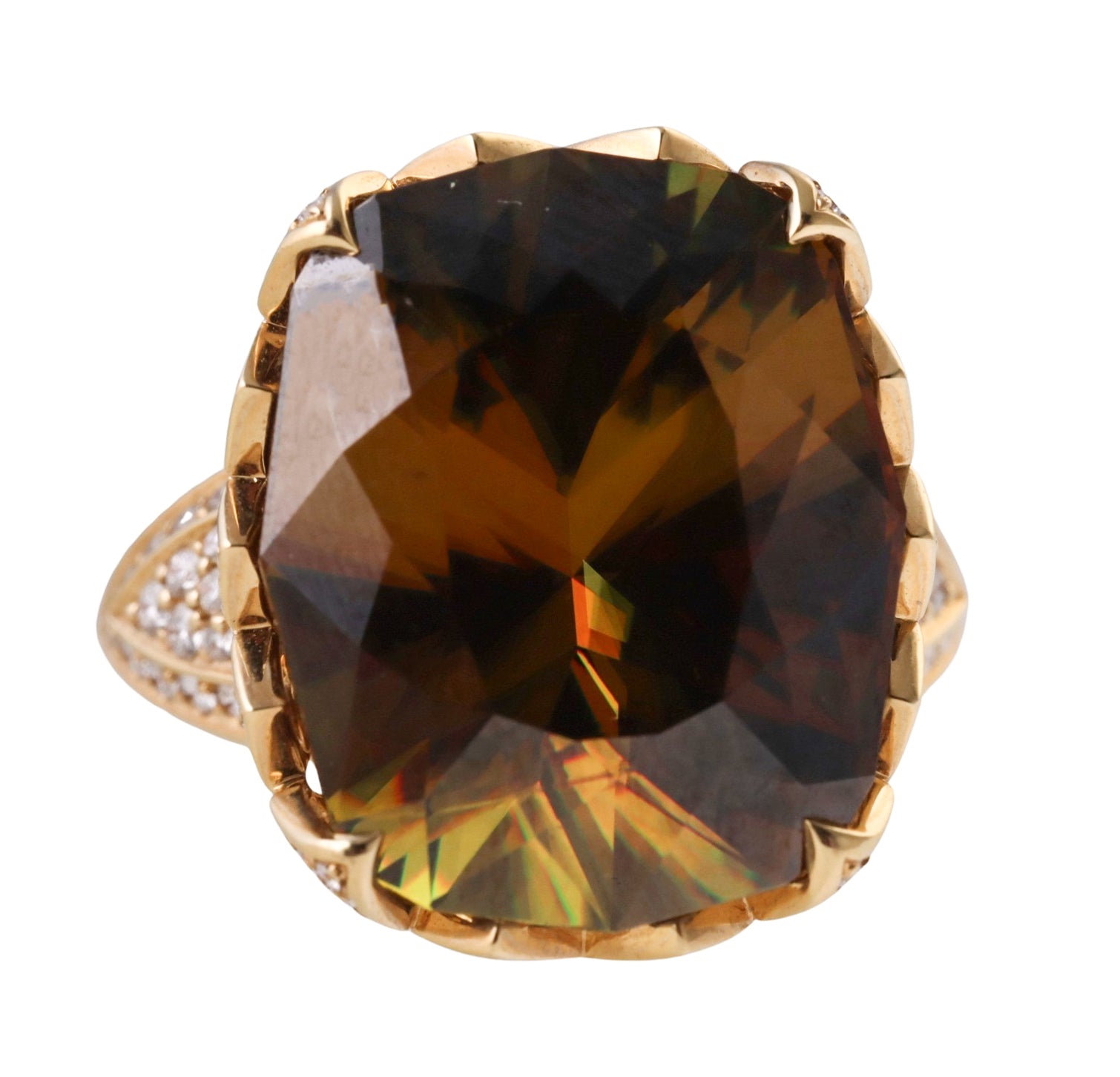 Kat Florence 20.02ct Sphene Diamond Gold Ring