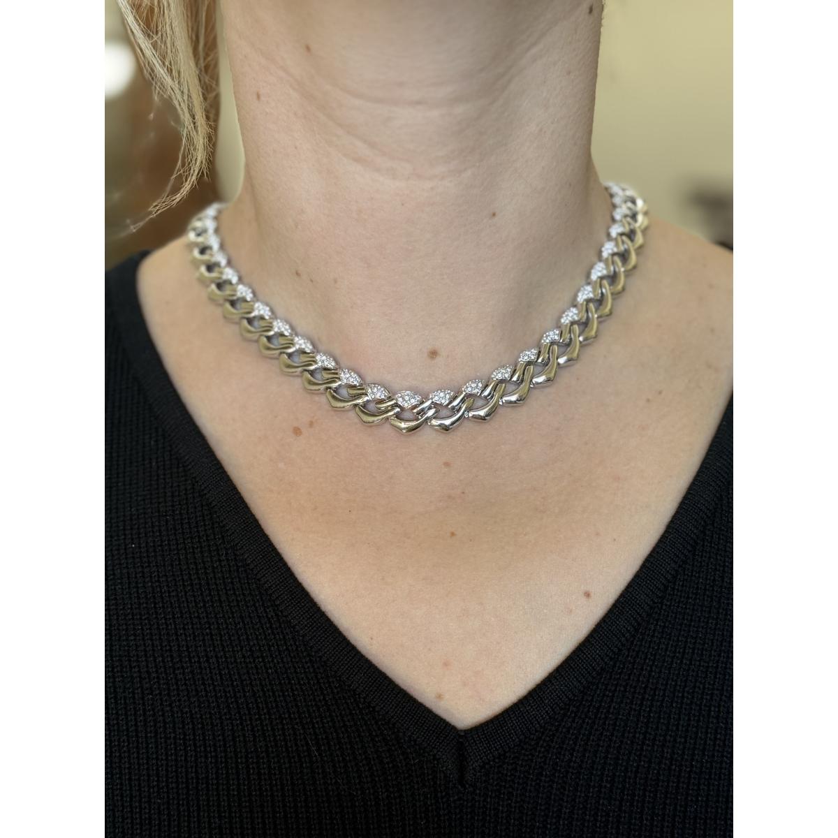 Bulgari Pagoda 5ctw Diamond 18k White Gold Necklace