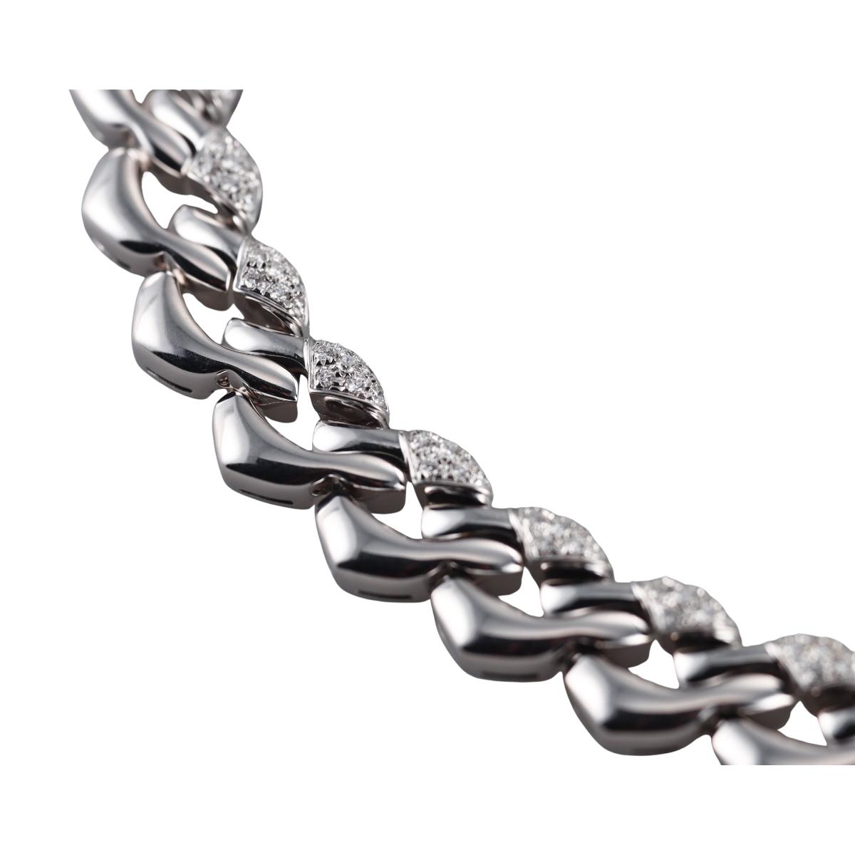 Bulgari Pagoda 5ctw Diamond 18k White Gold Necklace