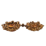 Buccellati Leaf Motif Citrine Gold Drop Earrings