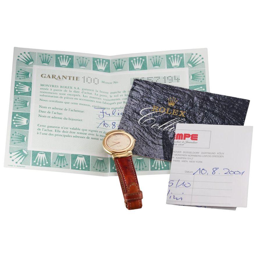 Rolex Cellini 18k Gold Champagne Dial 33mm Watch 6622/8