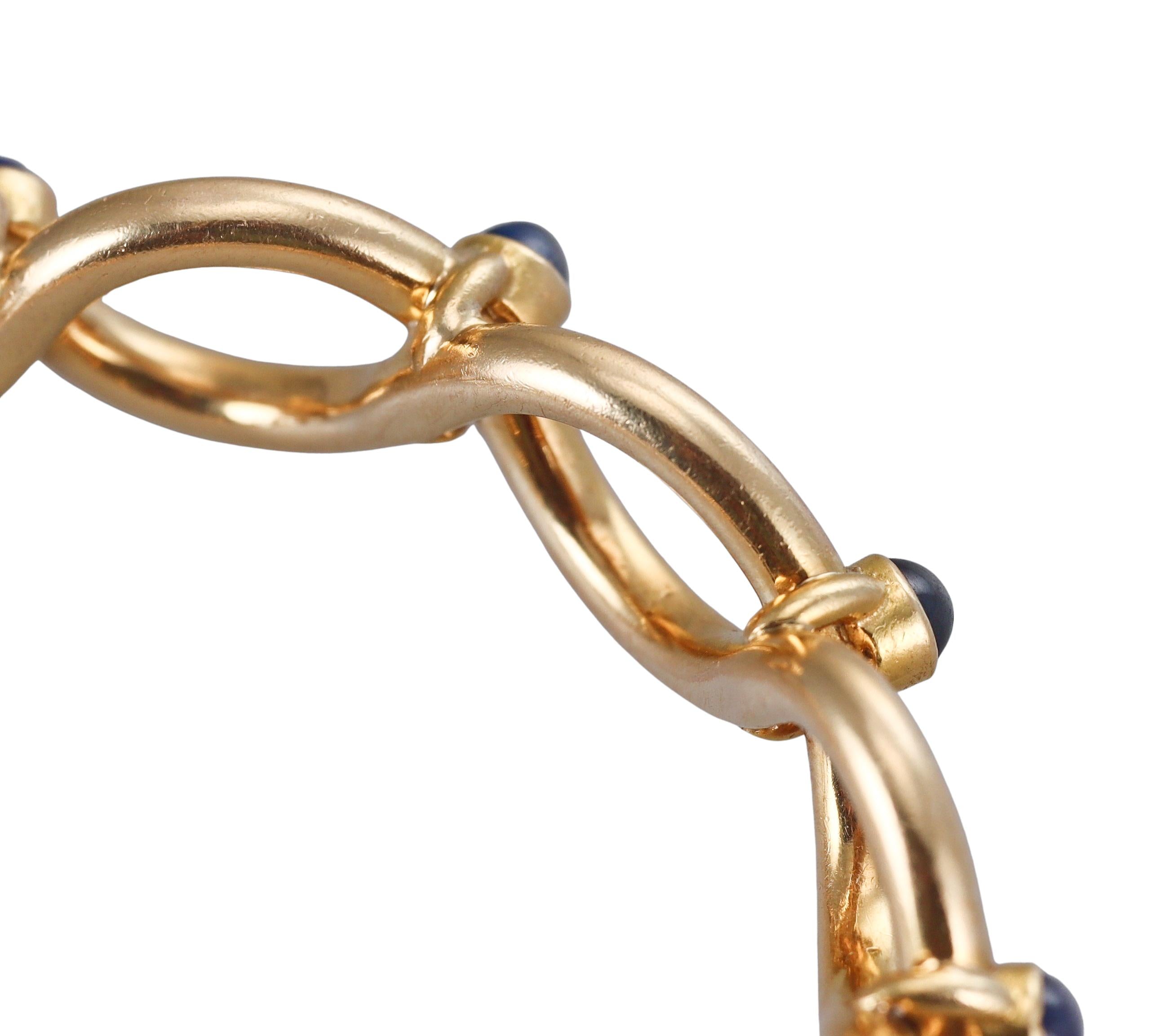 Tiffany & Co France Vintage Sapphire Gold Bangle Bracelet