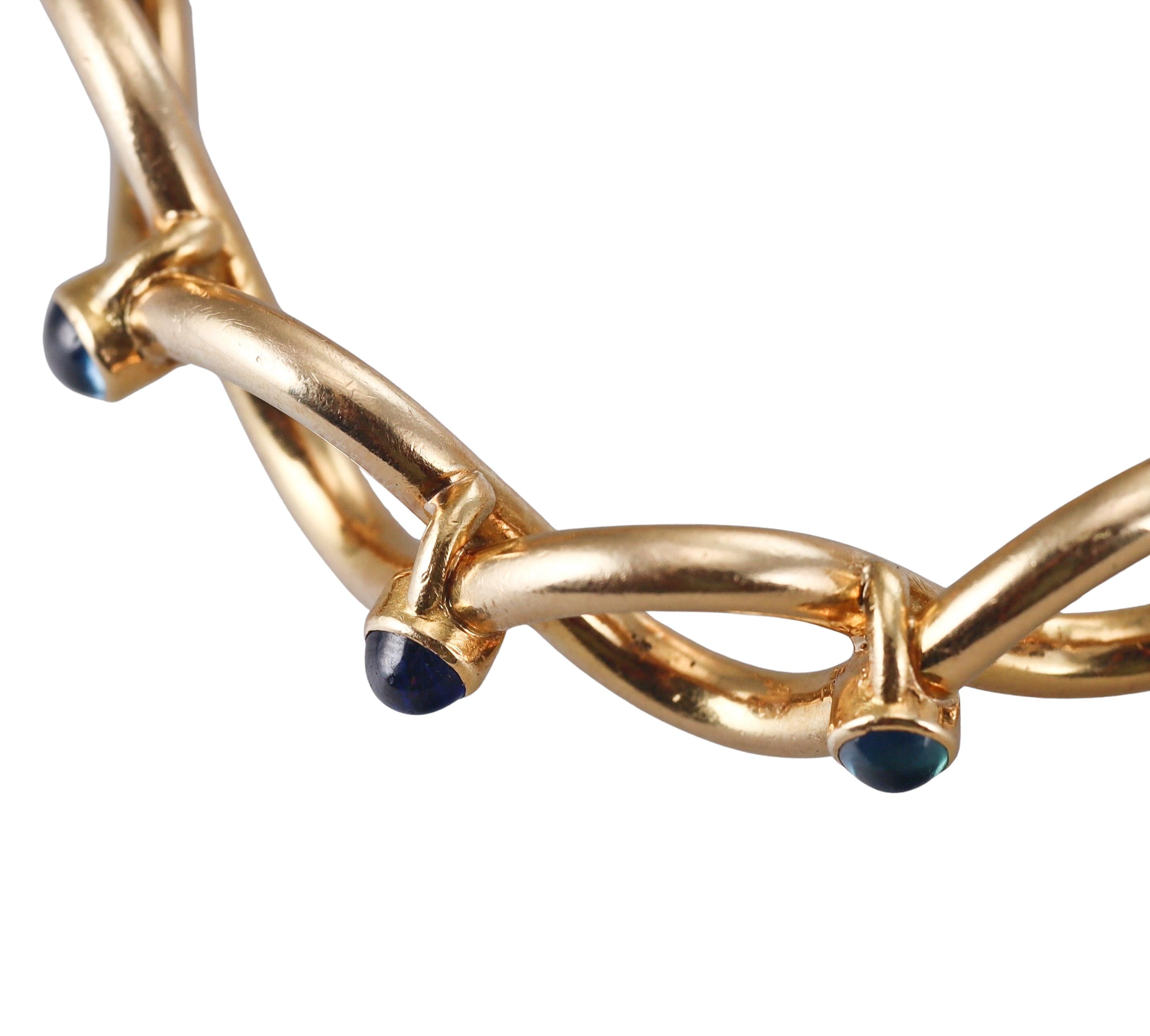 Tiffany & Co France Vintage Sapphire Gold Bangle Bracelet
