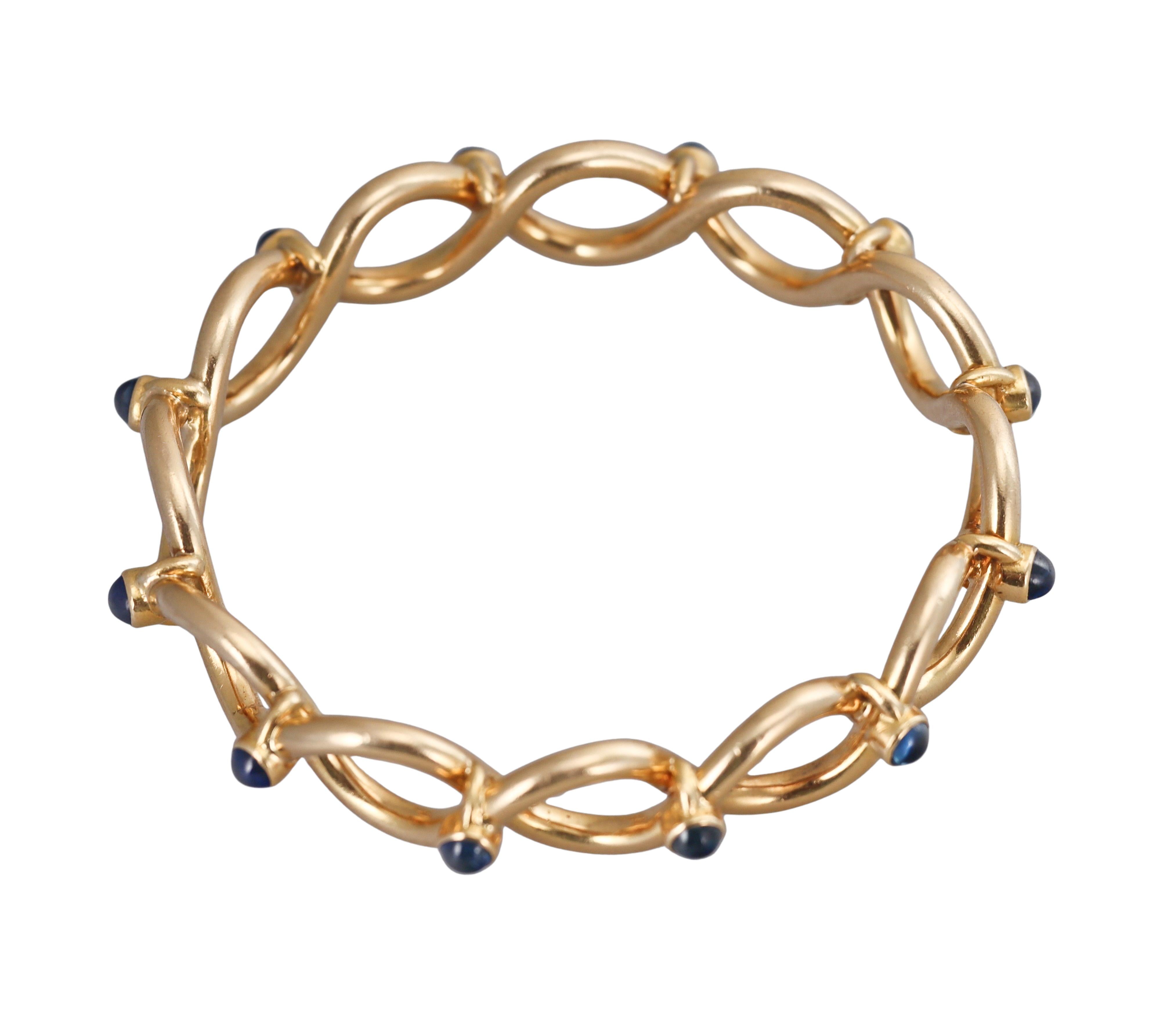 Tiffany & Co France Vintage Sapphire Gold Bangle Bracelet