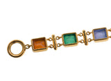 Elizabeth Locke Venetian Glass Intaglio Zoo Toggle Gold Bracelet