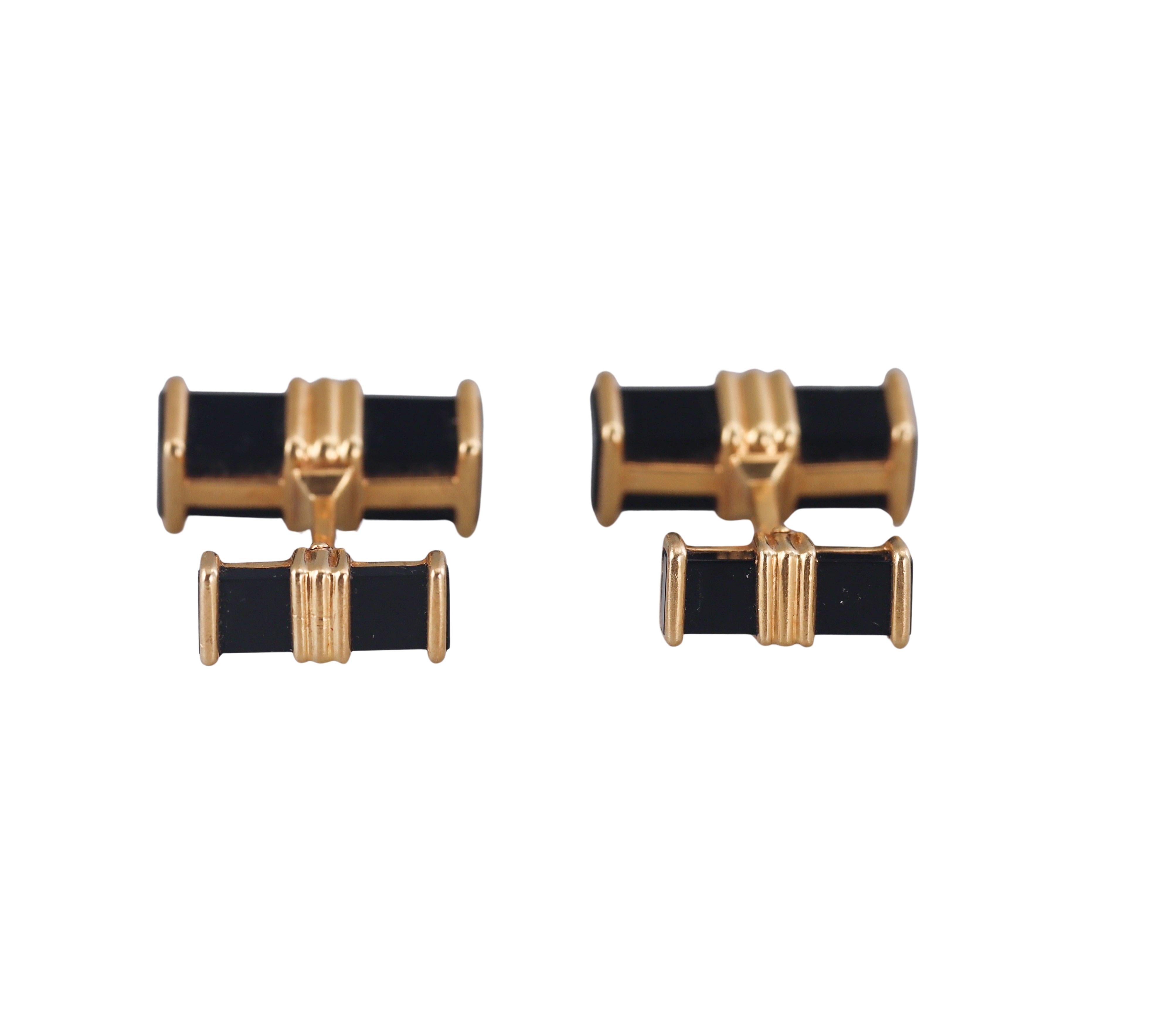 Chaumet Gold Onyx Cufflinks