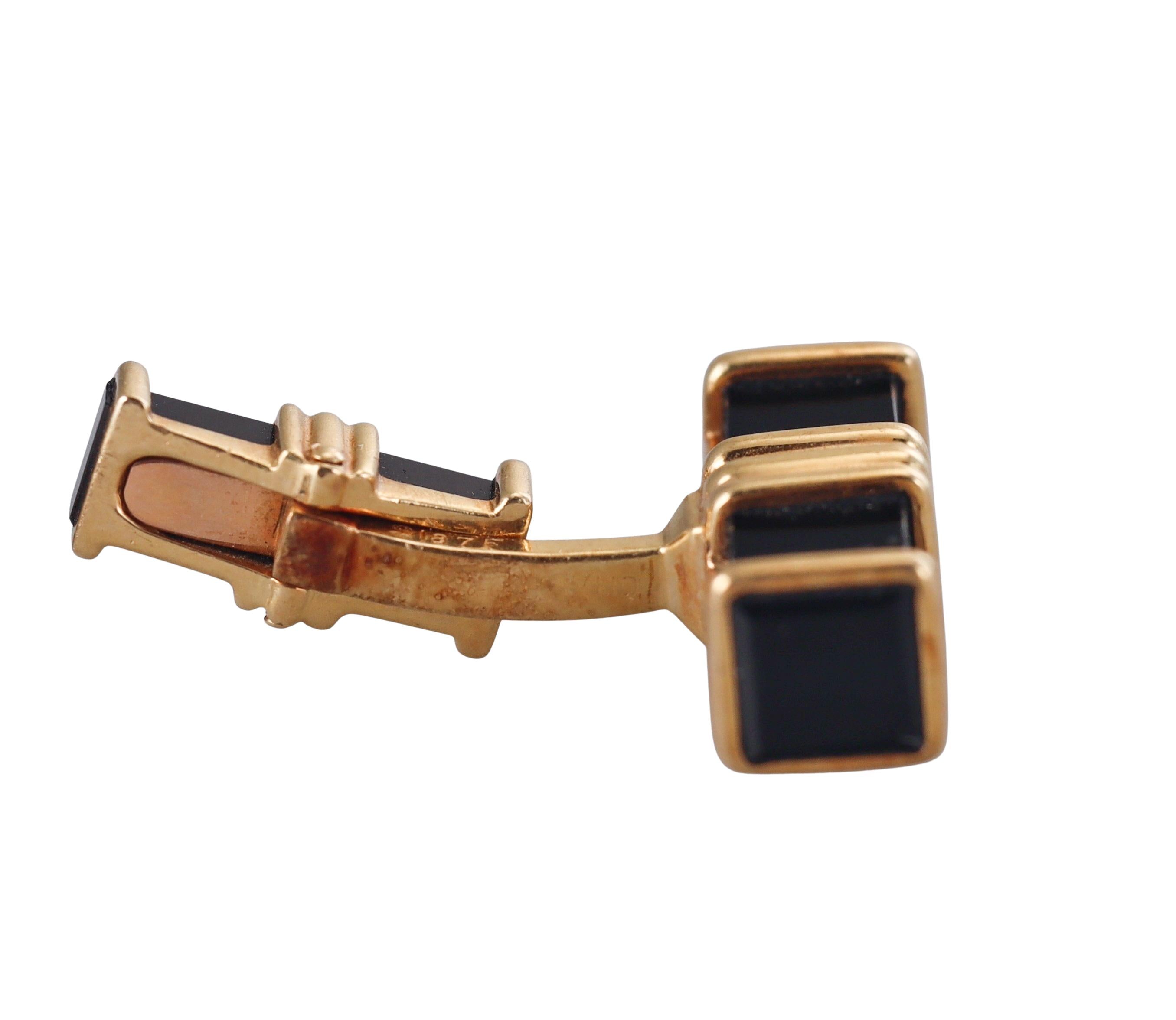 Chaumet Gold Onyx Cufflinks