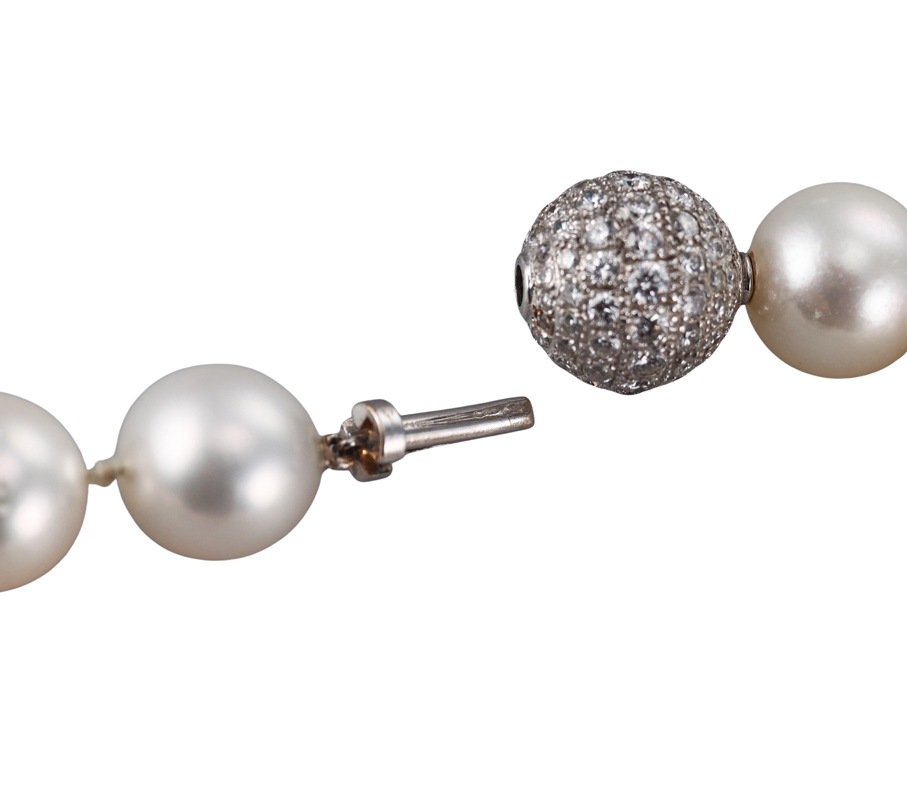 Gold South Sea Pearl Diamond Necklace