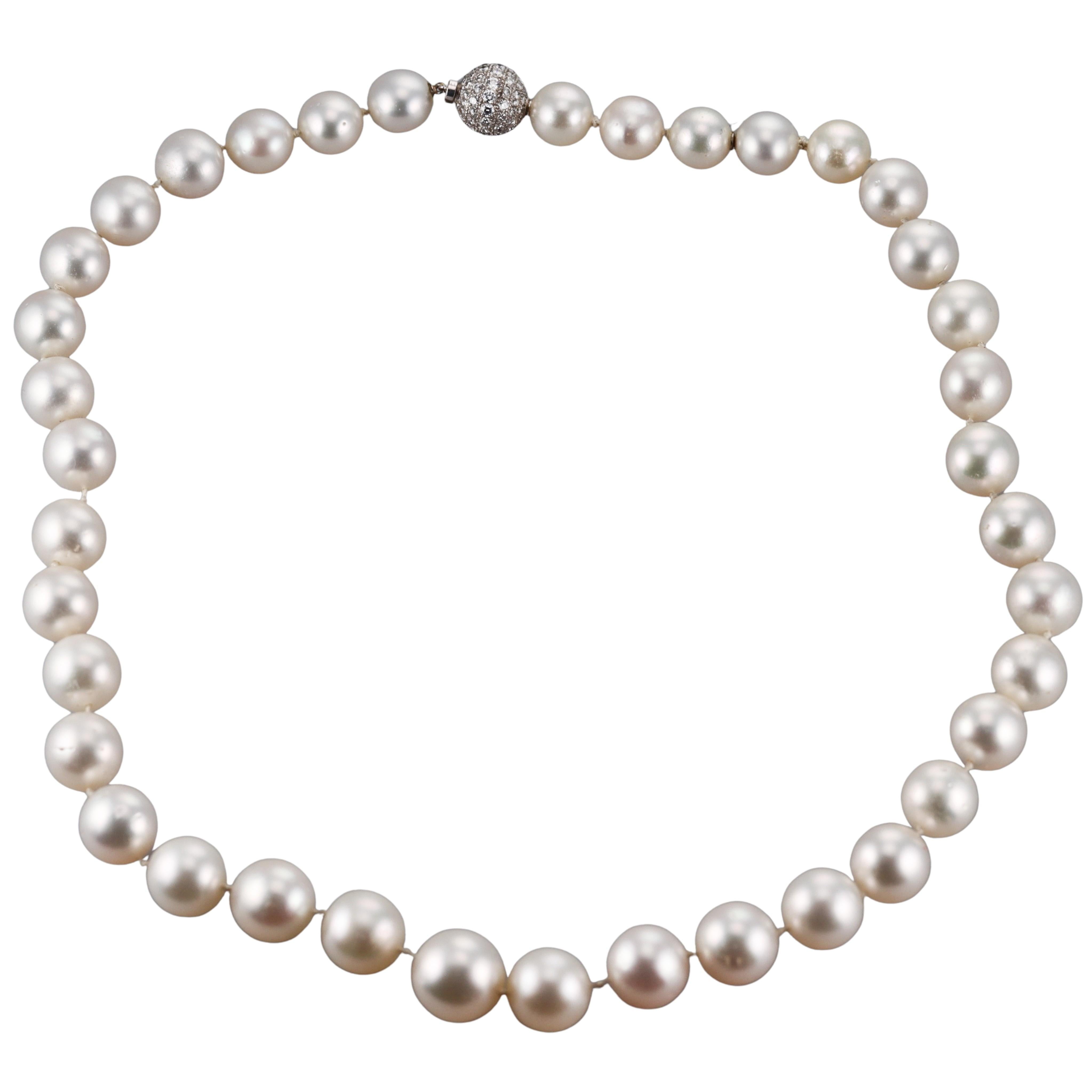 Gold South Sea Pearl Diamond Necklace