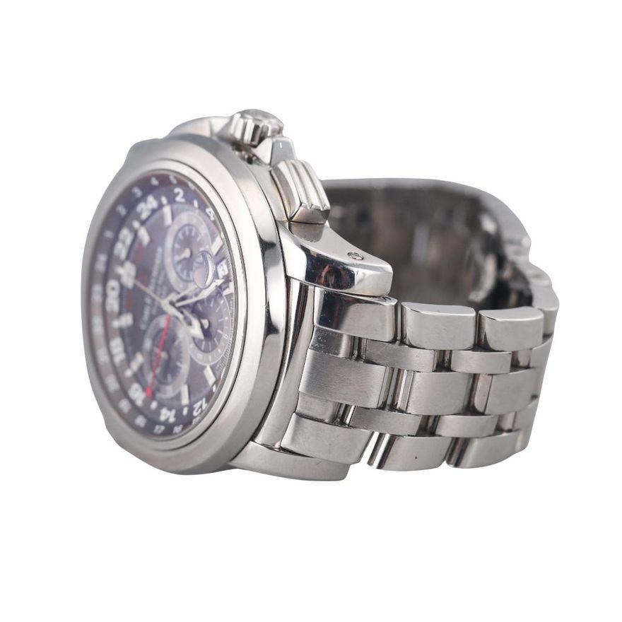 Carl Bucherer Patravi TravelTec GMT 46.6 Steel Chronograph Automatic Watch 10620