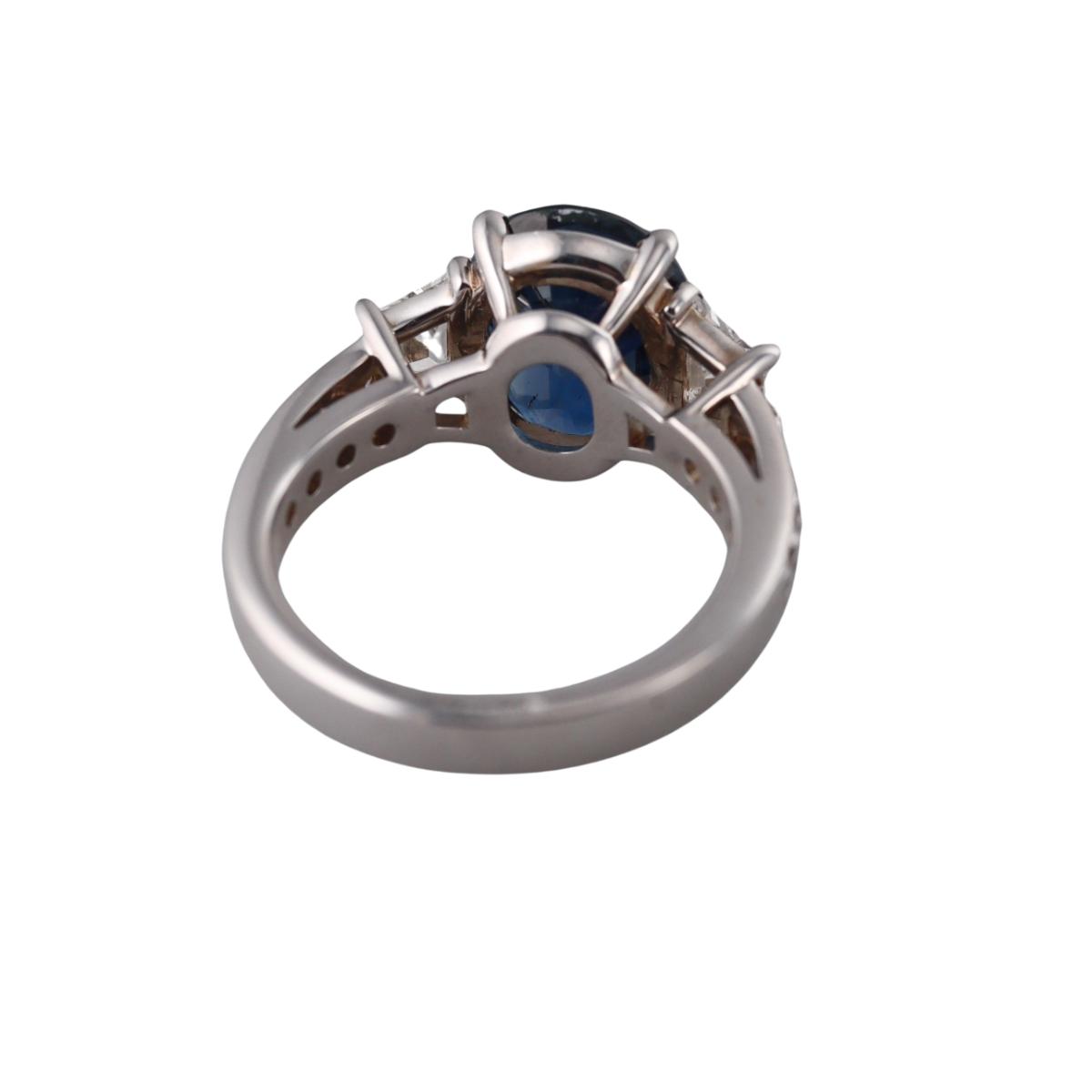 4.35ct Sapphire Diamond Gold Ring