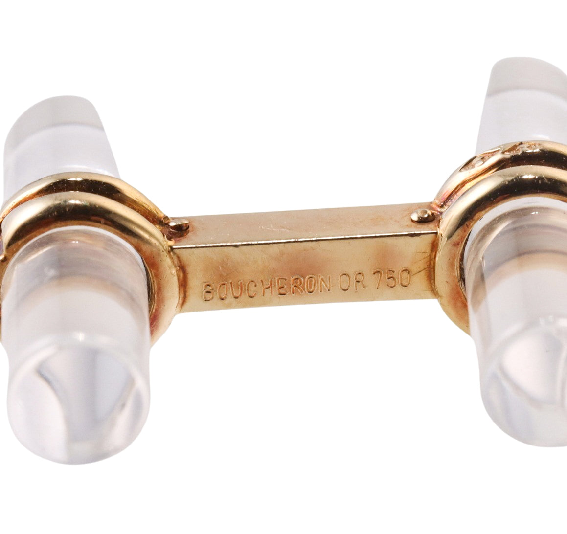 Boucheron Paris Gold Crystal Bar Cufflinks