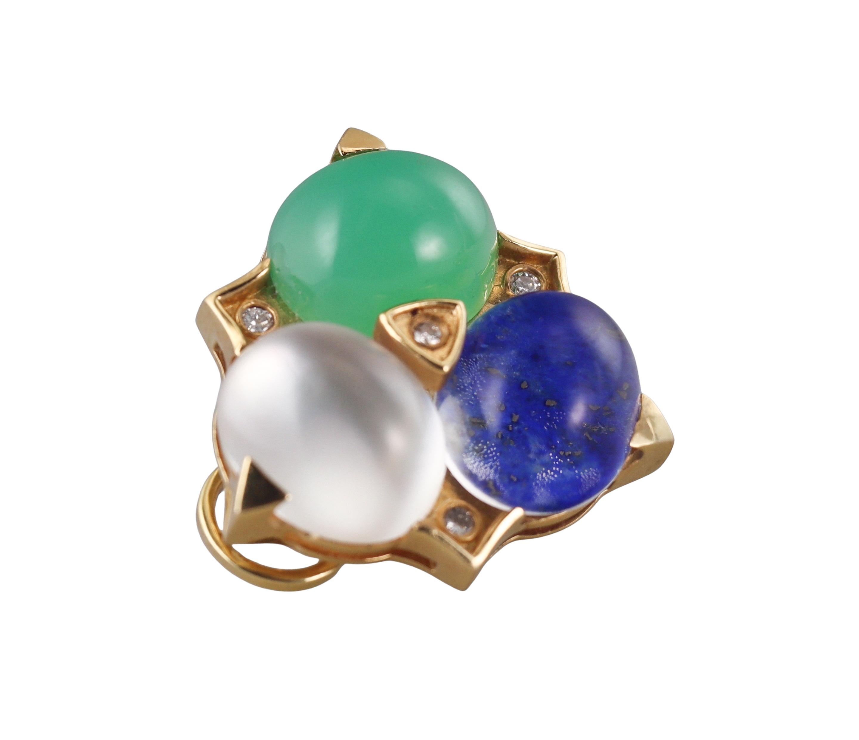 Logan Hollowell Diamond Gemstone Gold Earrings