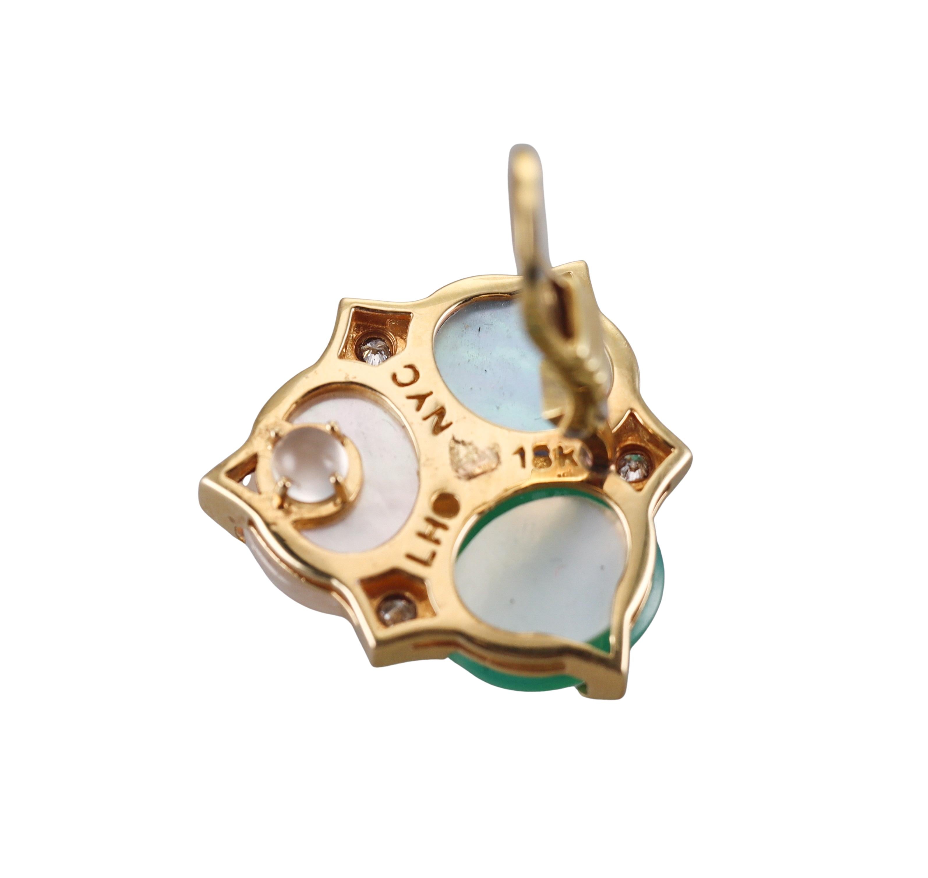 Logan Hollowell Diamond Gemstone Gold Earrings