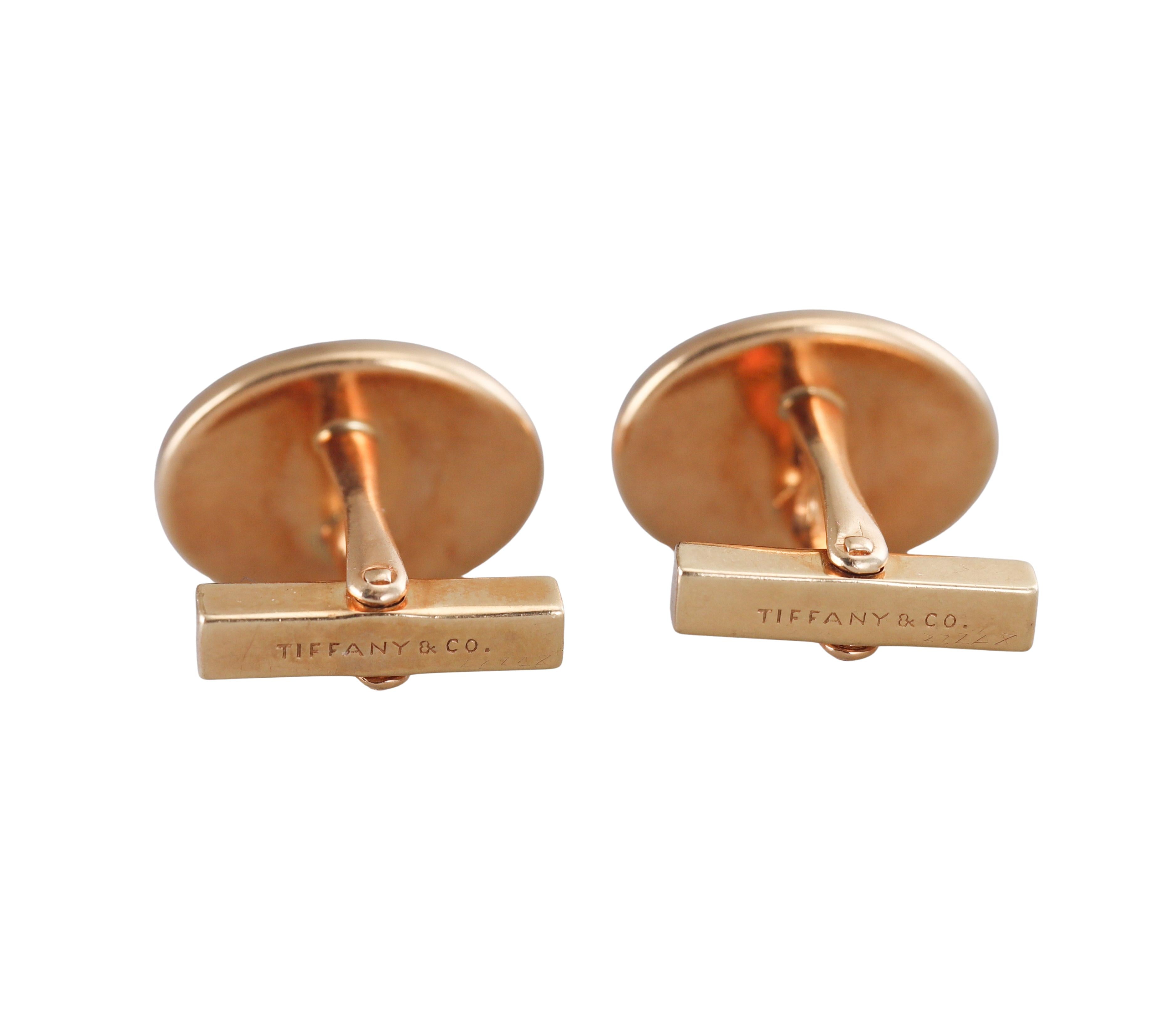 Tiffany & Co Vintage Gold Bloodstone Cufflinks