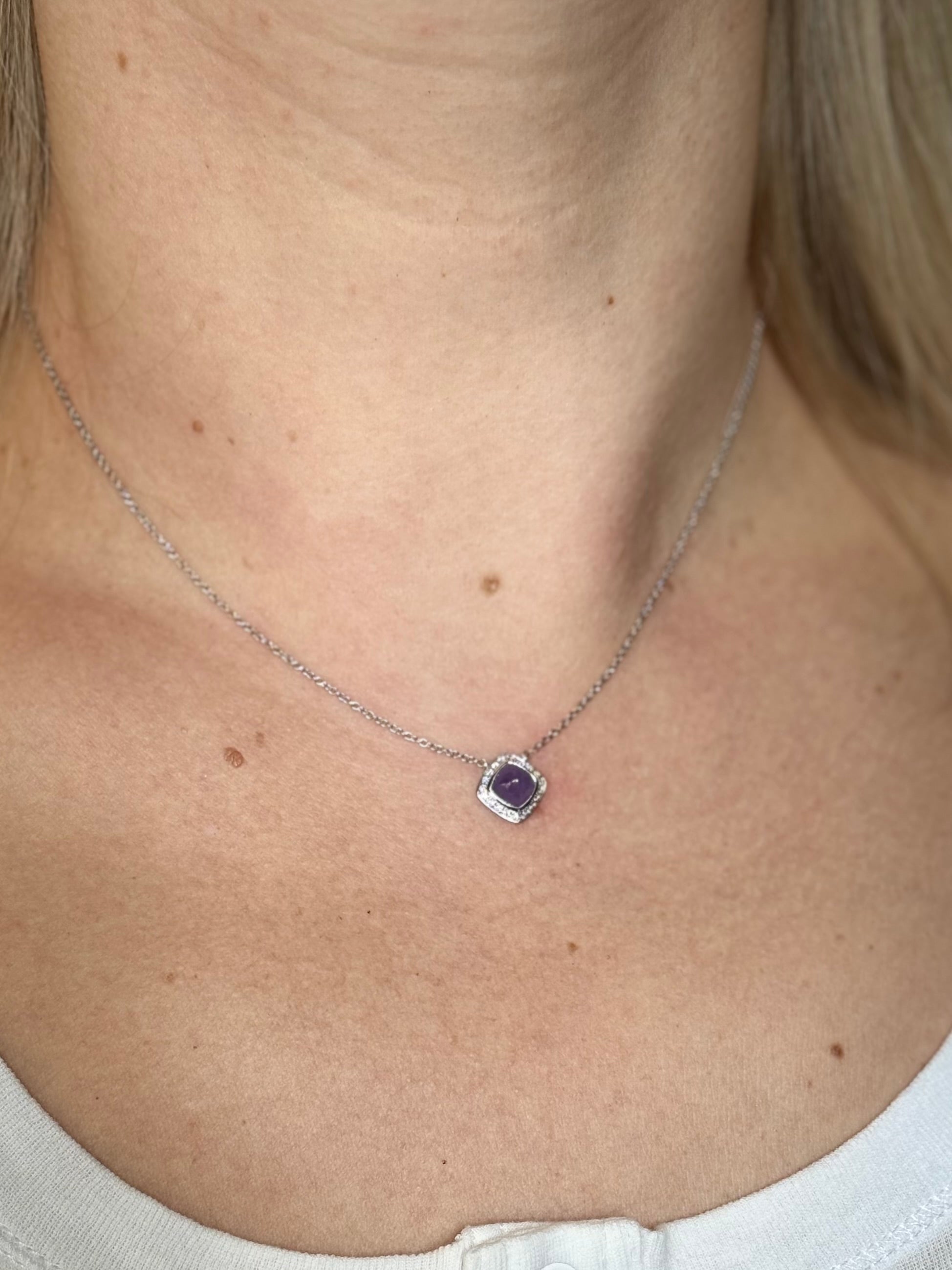 Fred Pain de Sucre White Gold Chalcedony Diamond Necklace