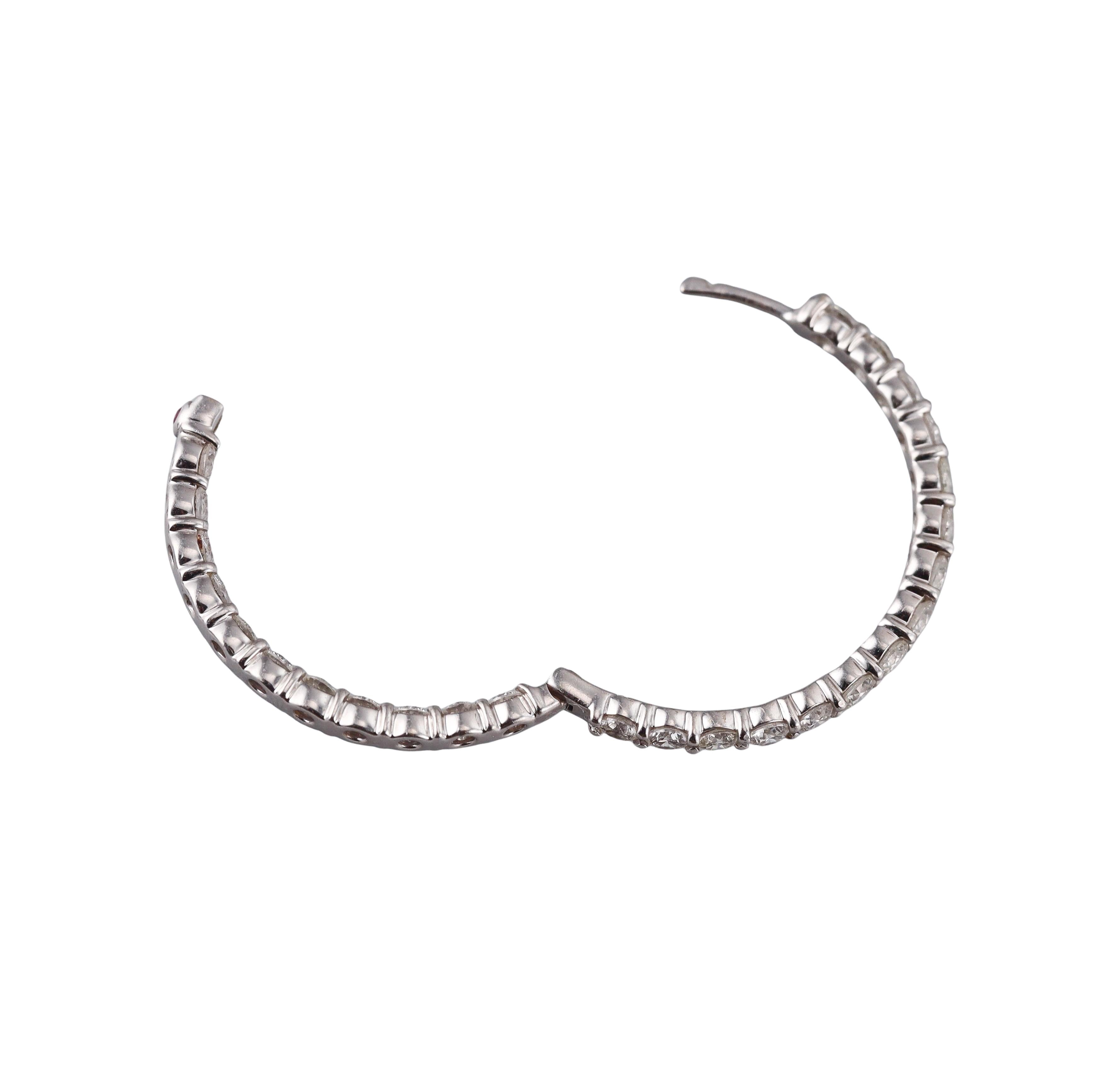Roberto Coin Gold The Perfect Diamond Hoop Earrings