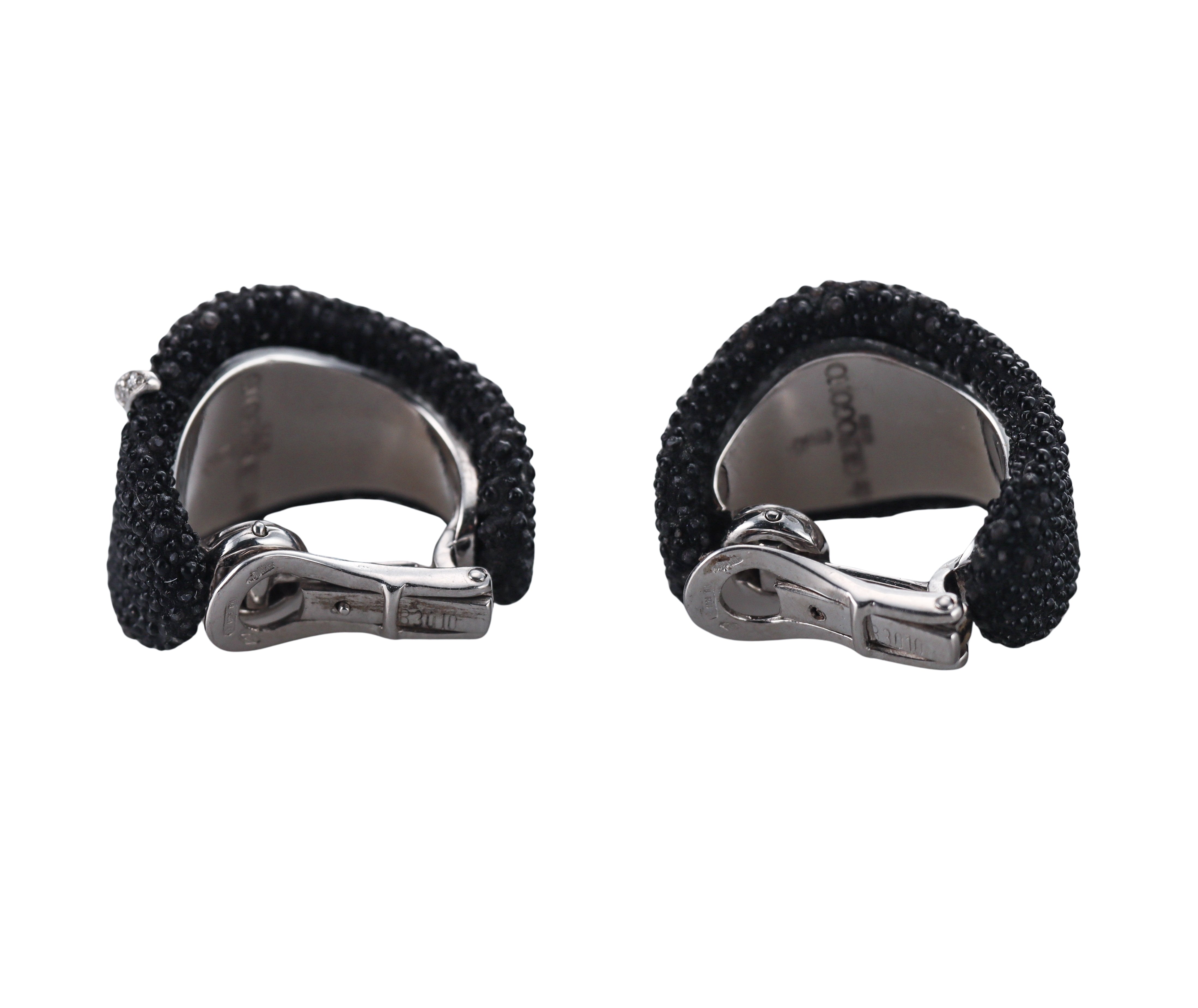 De Grisogono Stingray Diamond Gold Hoop Earrings