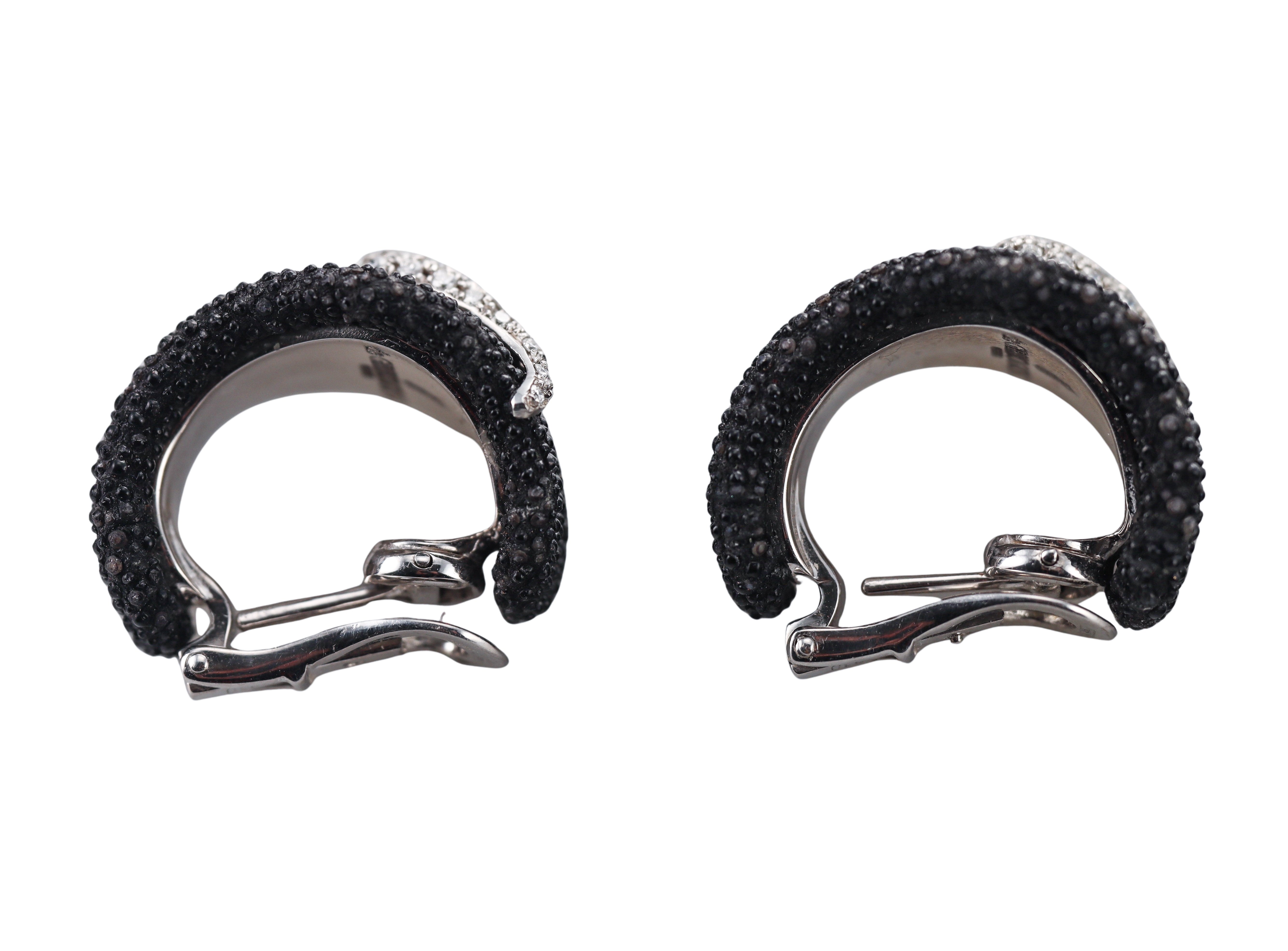 De Grisogono Stingray Diamond Gold Hoop Earrings