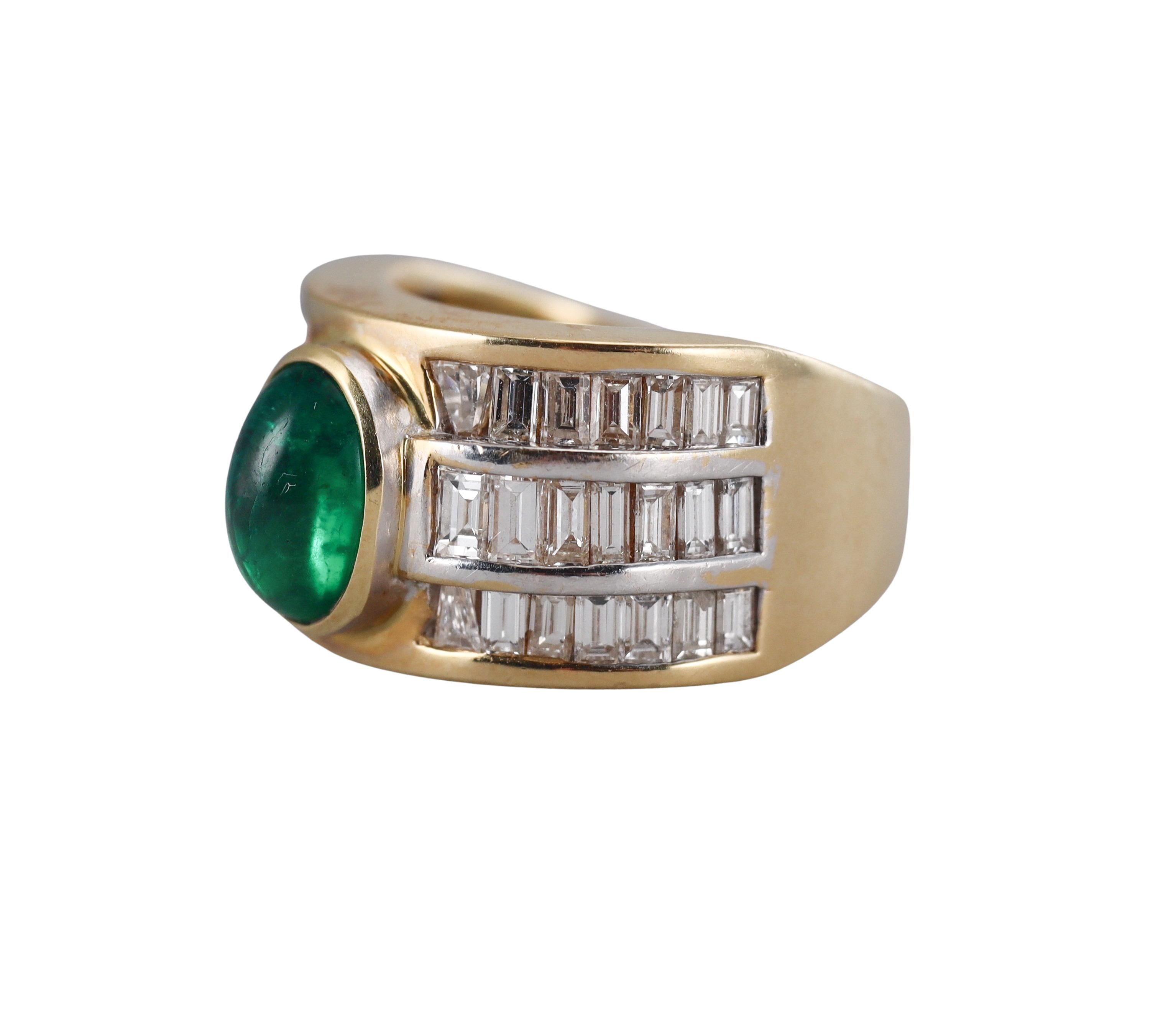 Emerald Diamond Gold Ring