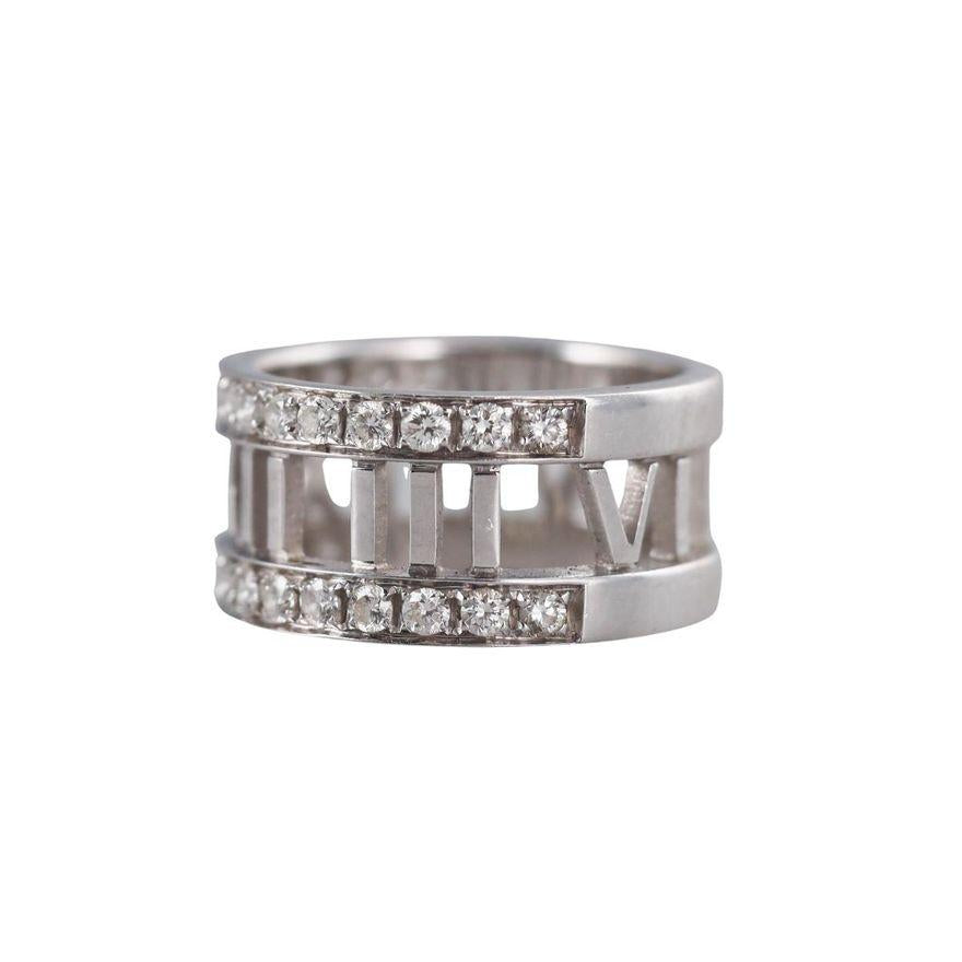 Tiffany & Co Atlas 18k Gold Diamond Band Ring