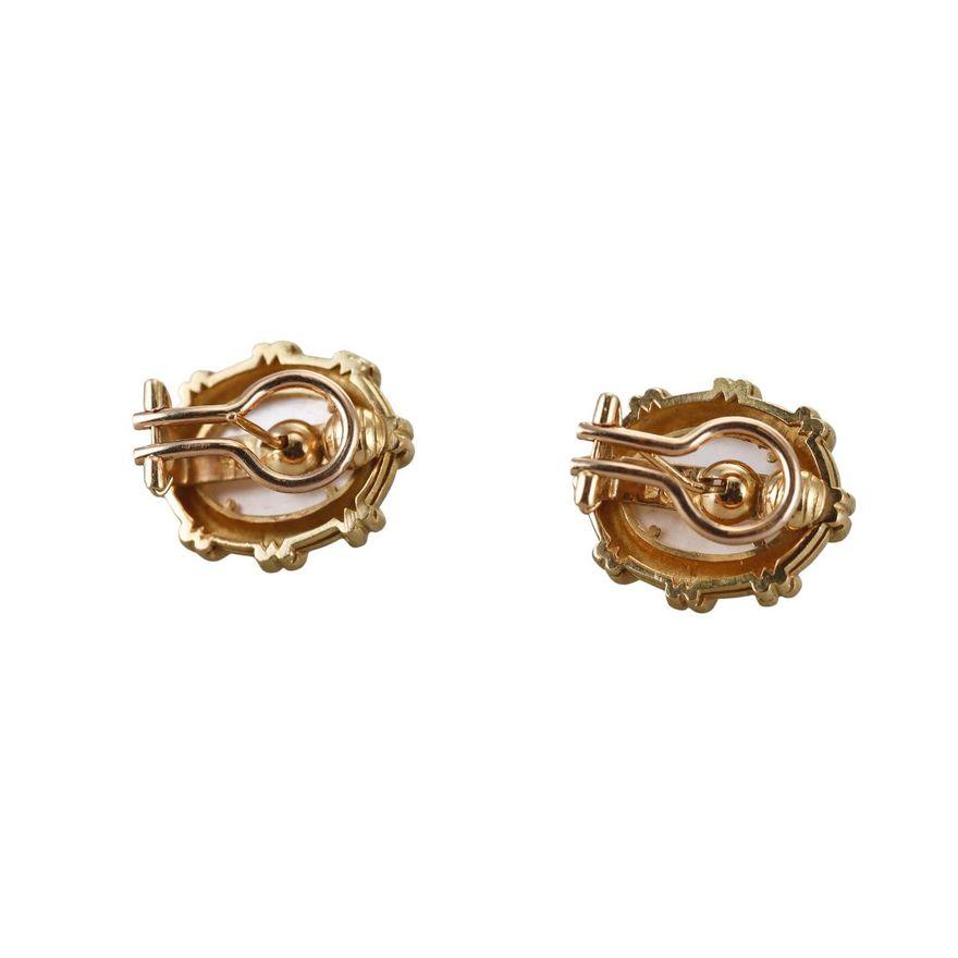 Elizabeth Locke Gold Moonstone Earrings