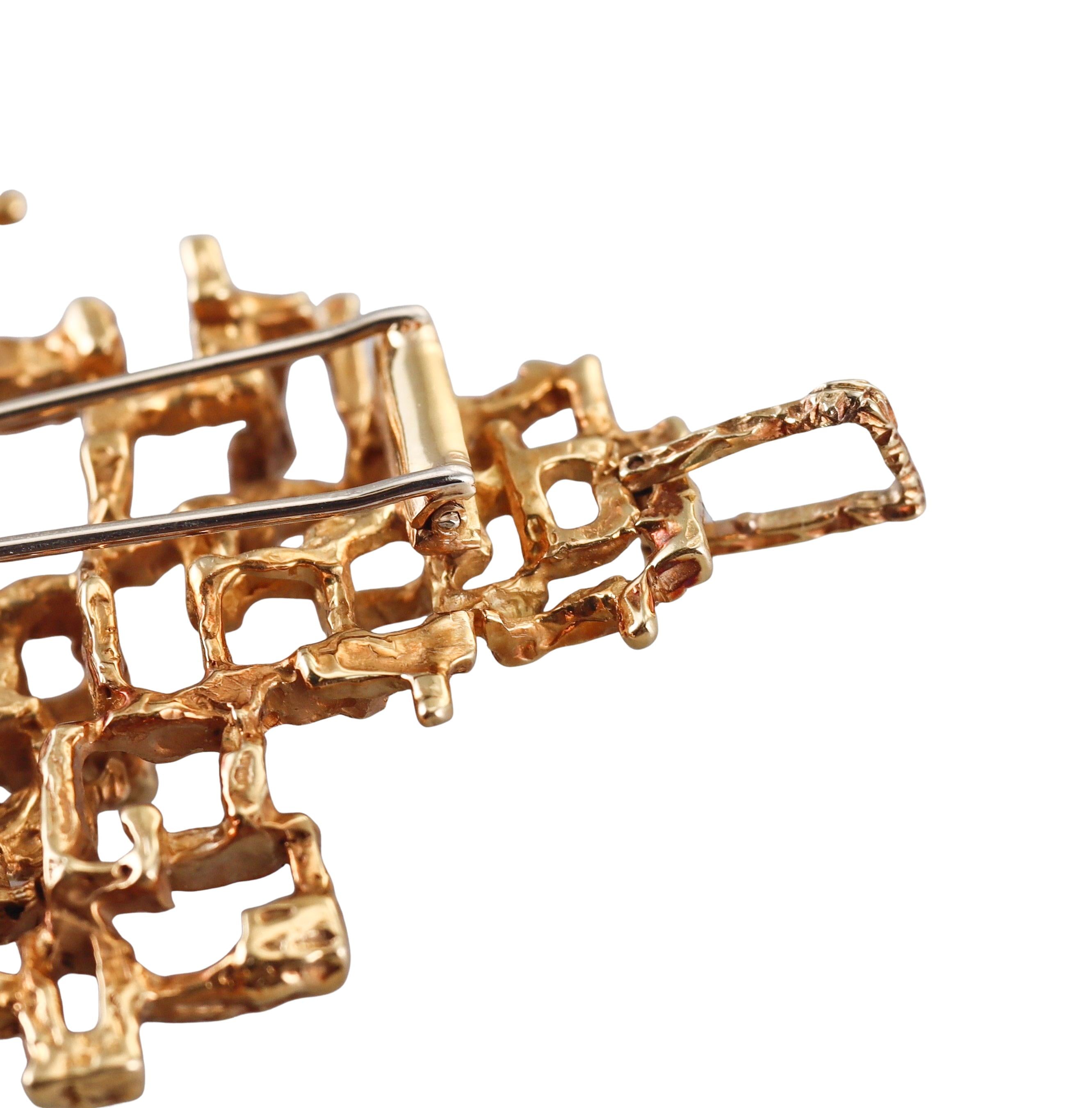 Arthur King 1970s Free Form Large Brooch Pendant