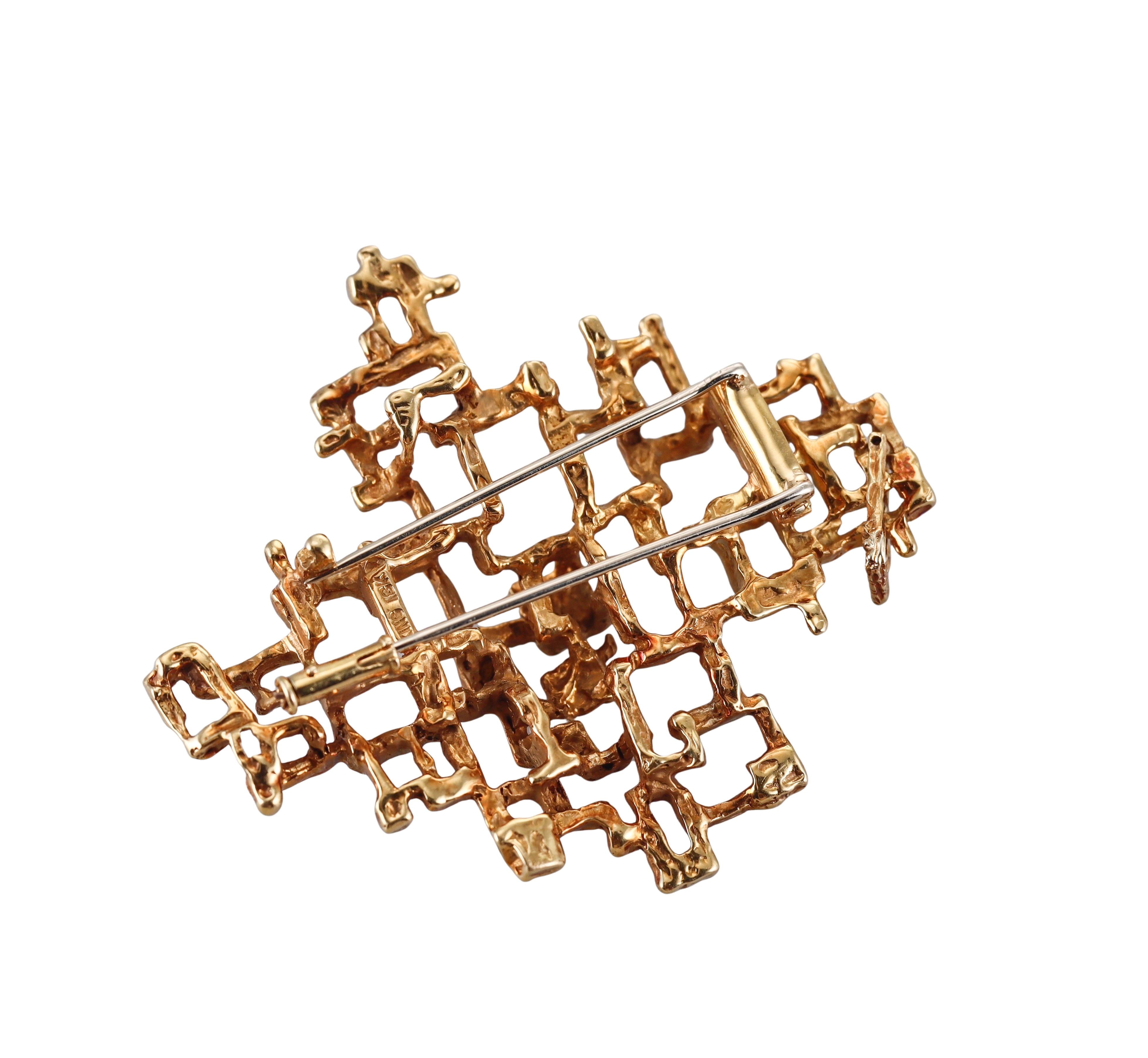 Arthur King 1970s Free Form Large Brooch Pendant